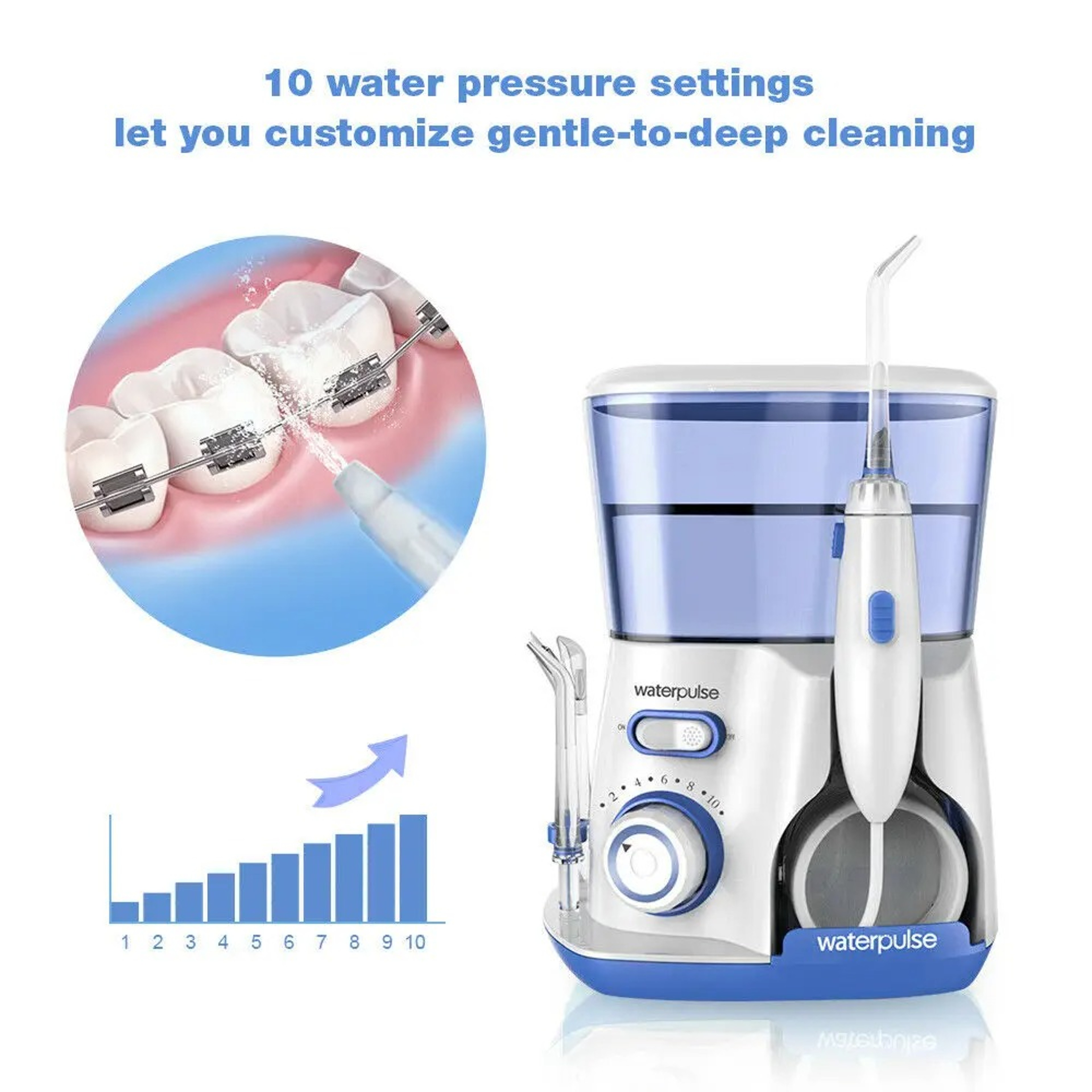 Electric Oral Irrigator With Nozzles Water Flosser For Teeth Water Tank Level Pressure Teeth Cleane 5