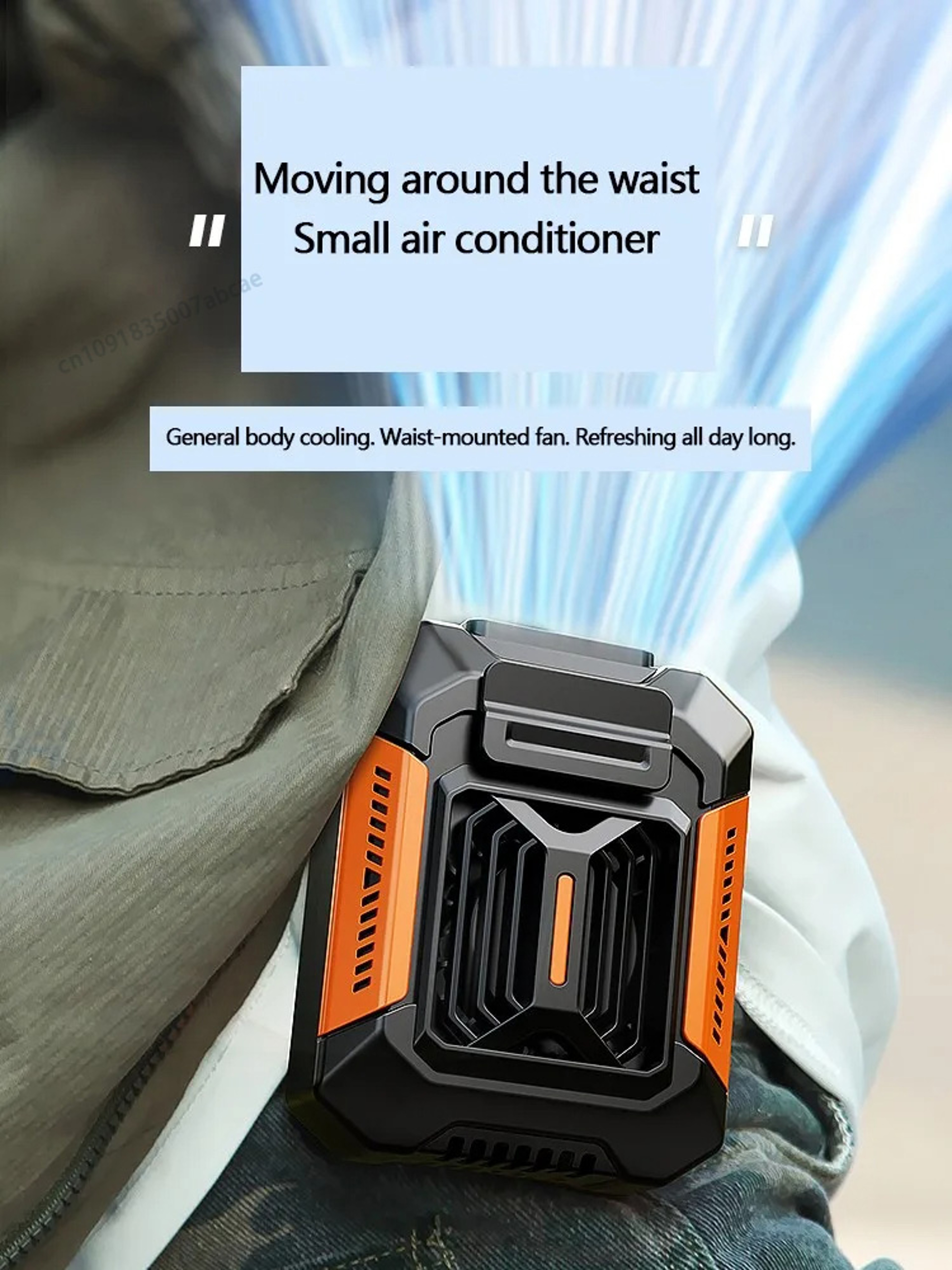 Portable Belt Clip Fan with Power Bank & Flashlight Wearable Neck Fan for Outdoor Adventures – view 2