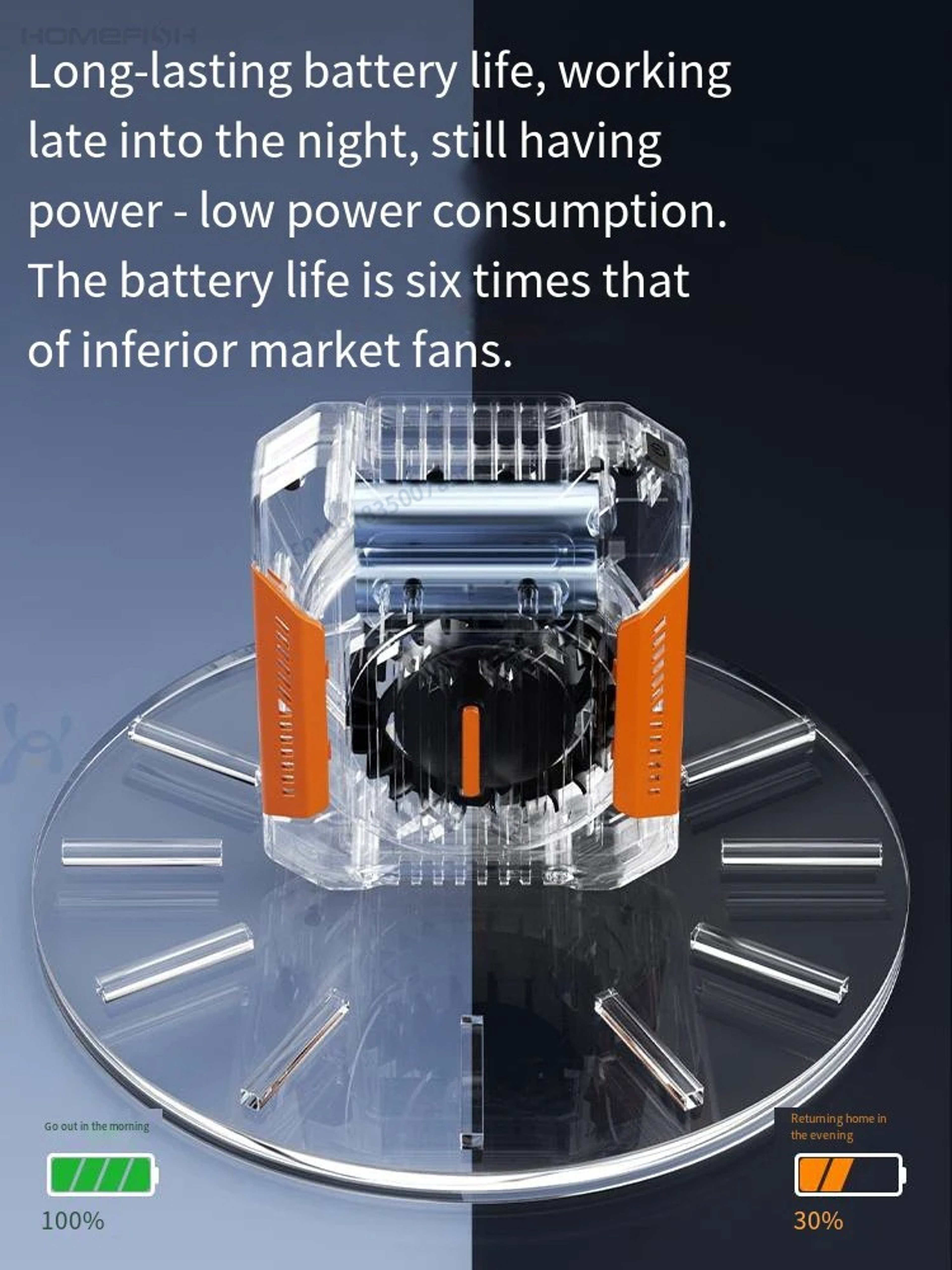 Portable Belt Clip Fan with Power Bank & Flashlight Wearable Neck Fan for Outdoor Adventures – view 4