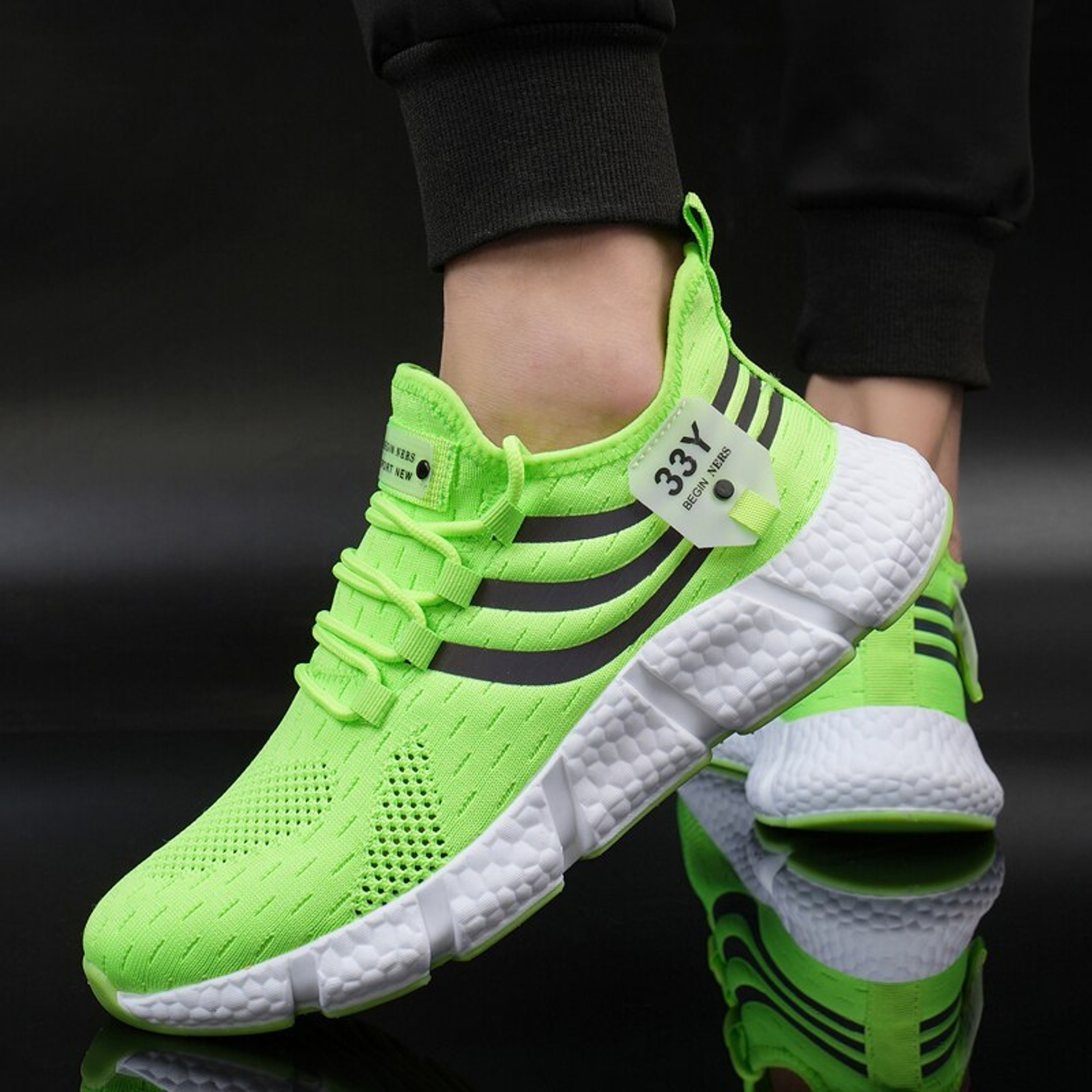Mens Breathable Mesh Sneakers Lightweight Athletic Running Shoes for Outdoor Jogging & Walking – view 3