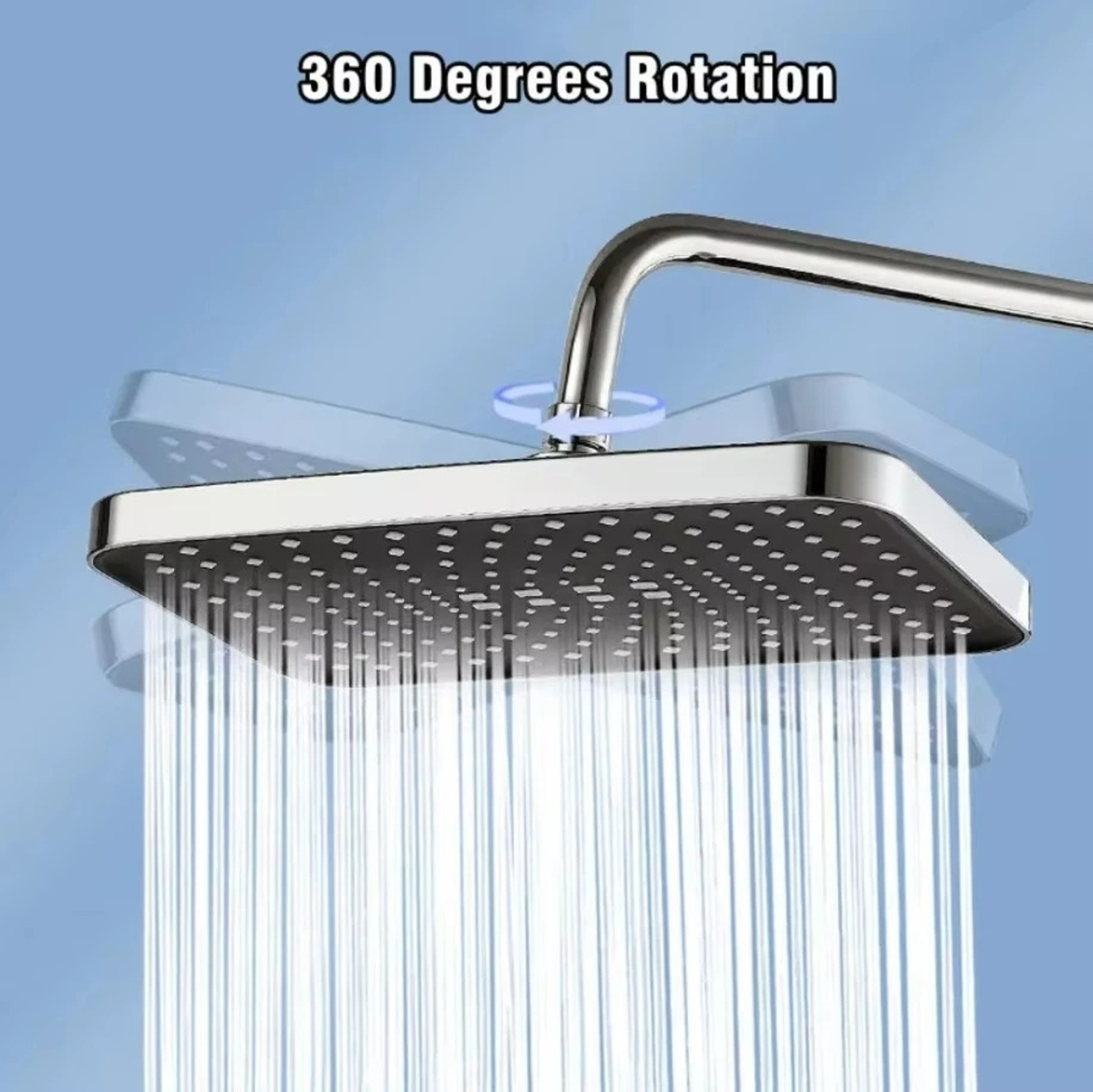 High Pressure Rainfall Shower Head Supercharge Your Shower With Swivel WaterSaving Flow 4