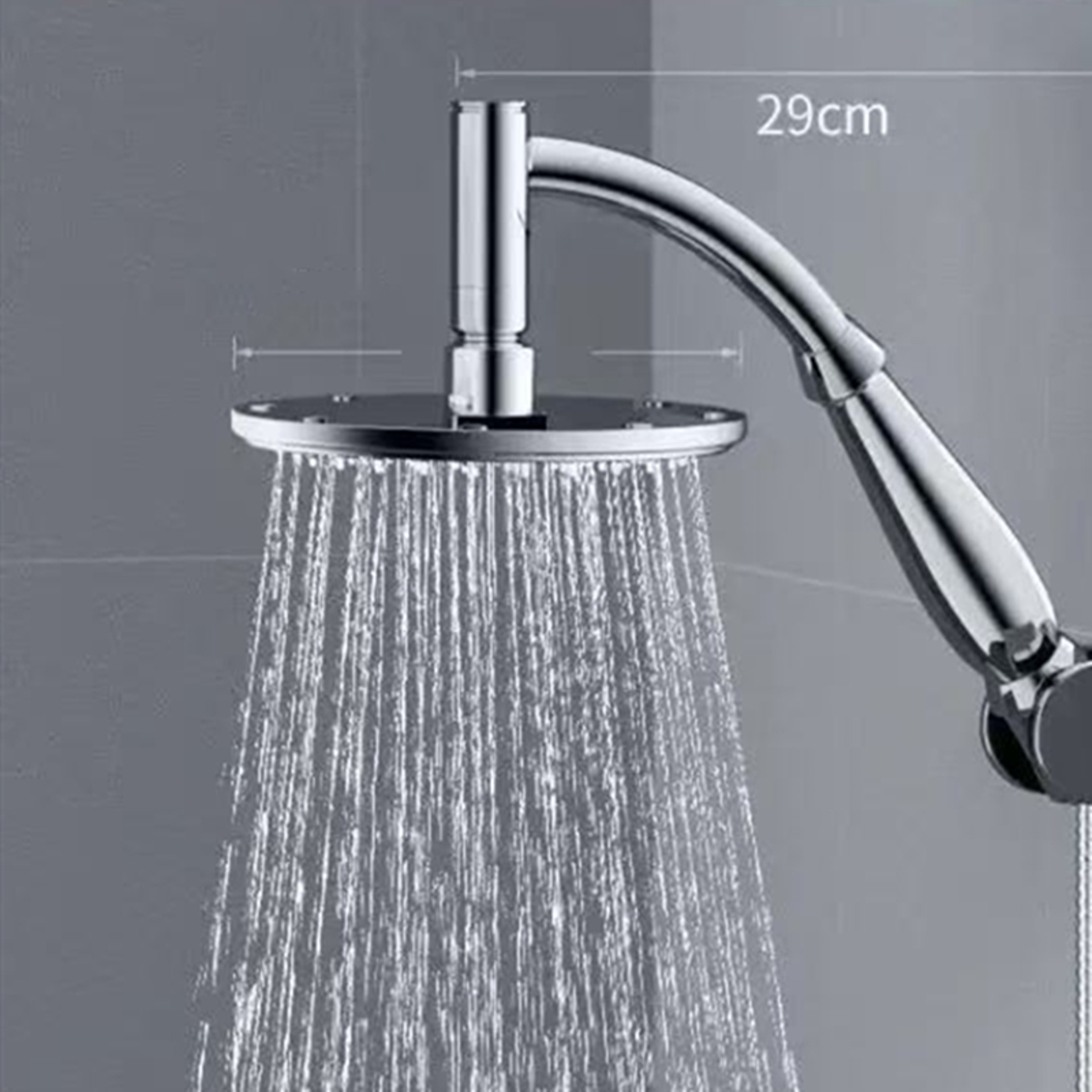 High Pressure Rainfall Shower Head With Stainless Steel Square Head And Curved Shower Head Extender 5