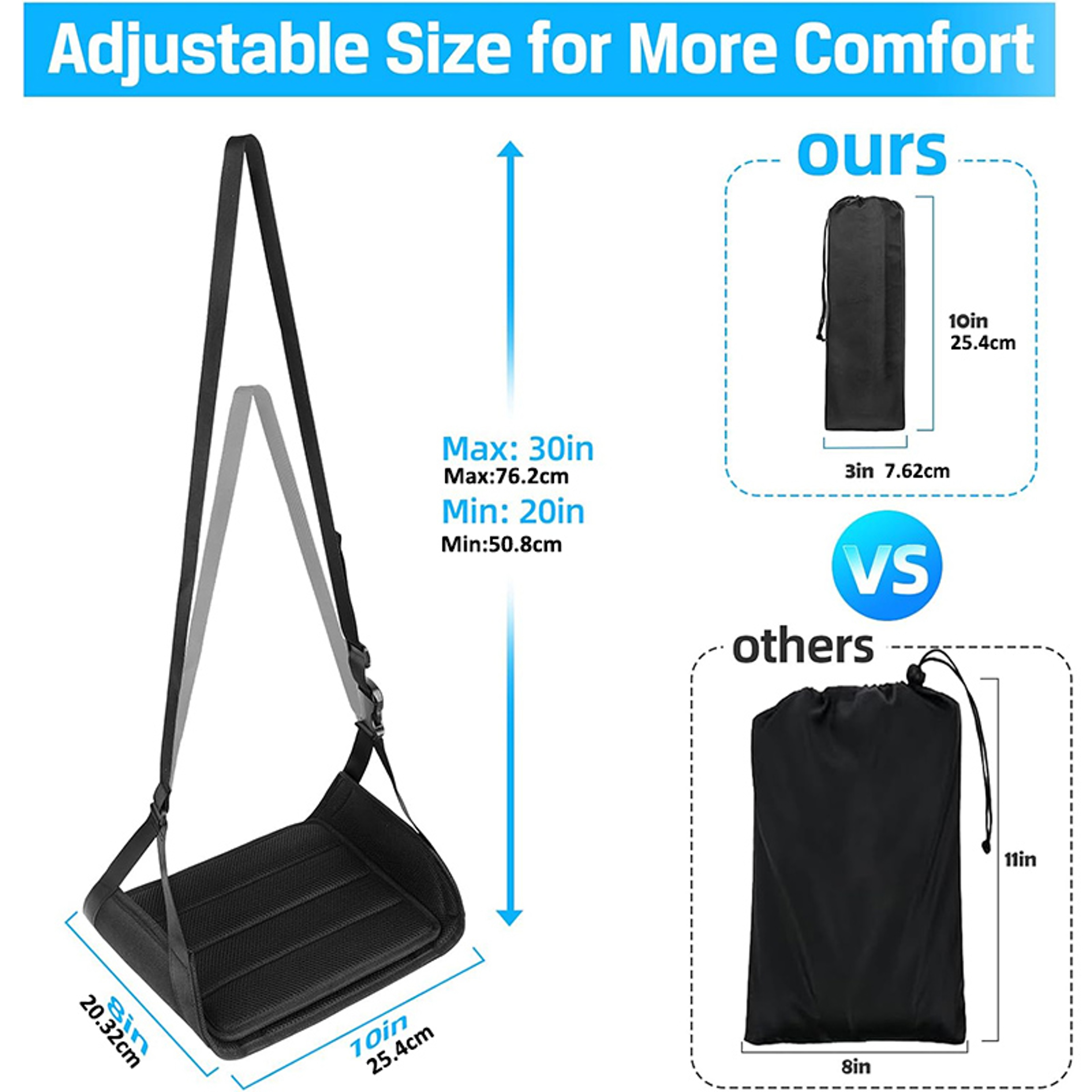 Airplane Foot Hammock Memory Foam Travel Foot Rest Adjustable Airline Leg Support – view 5
