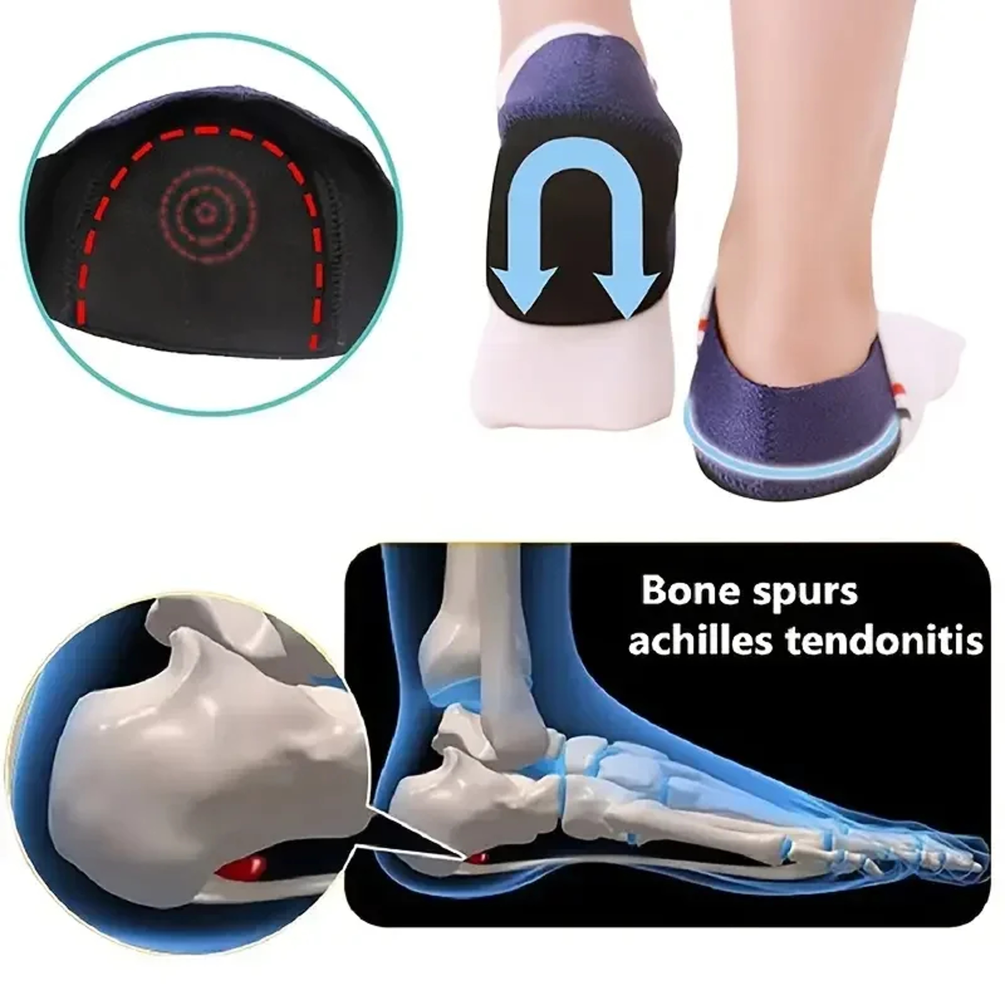 Silicone Heel Protector Socks For Heel Pain Relief Pads Soft Gel Heel Support Sleeves For Cracked H 2