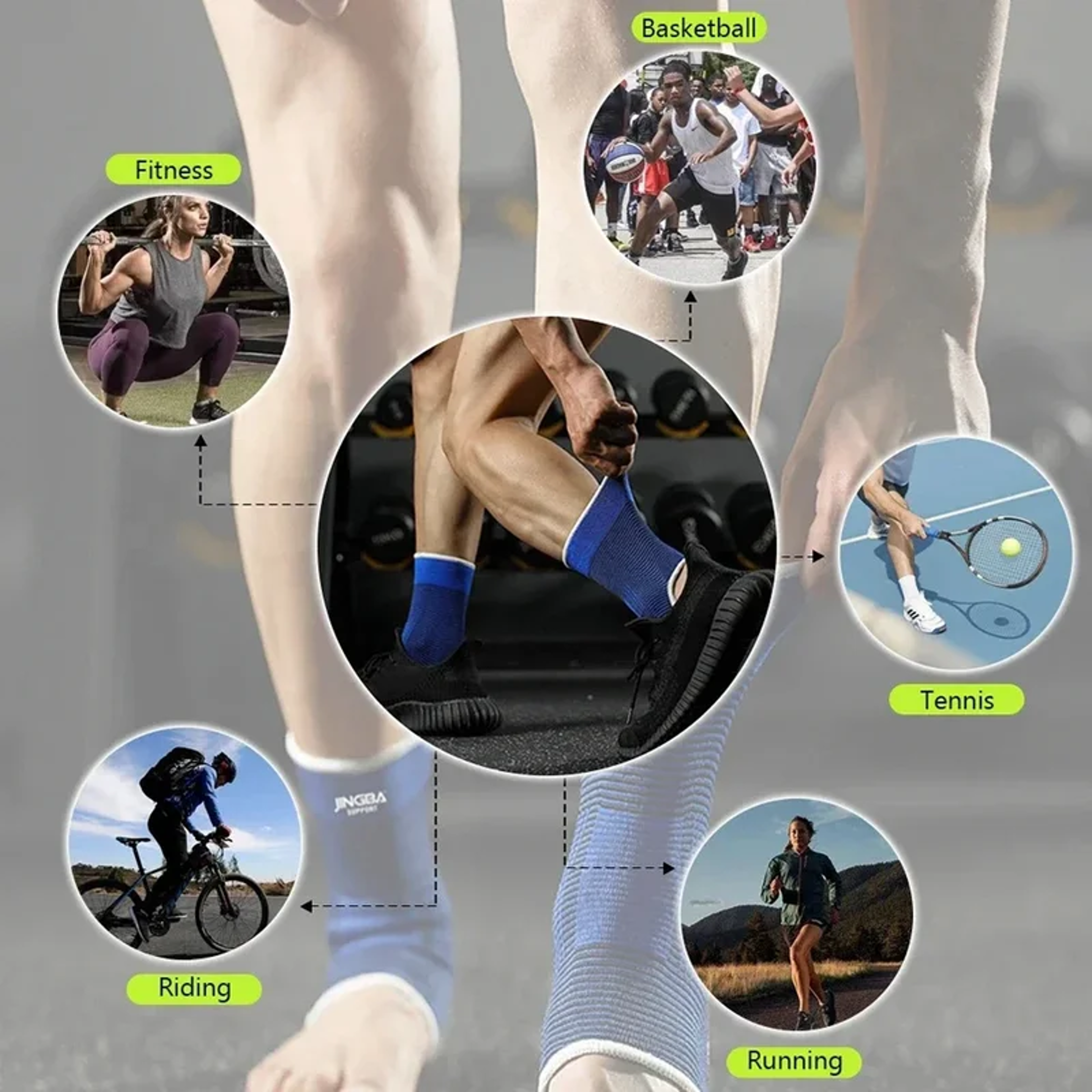 Knitted Sports Ankle Brace MultiSport Compression Support For Football And Basketball Breathable St 3