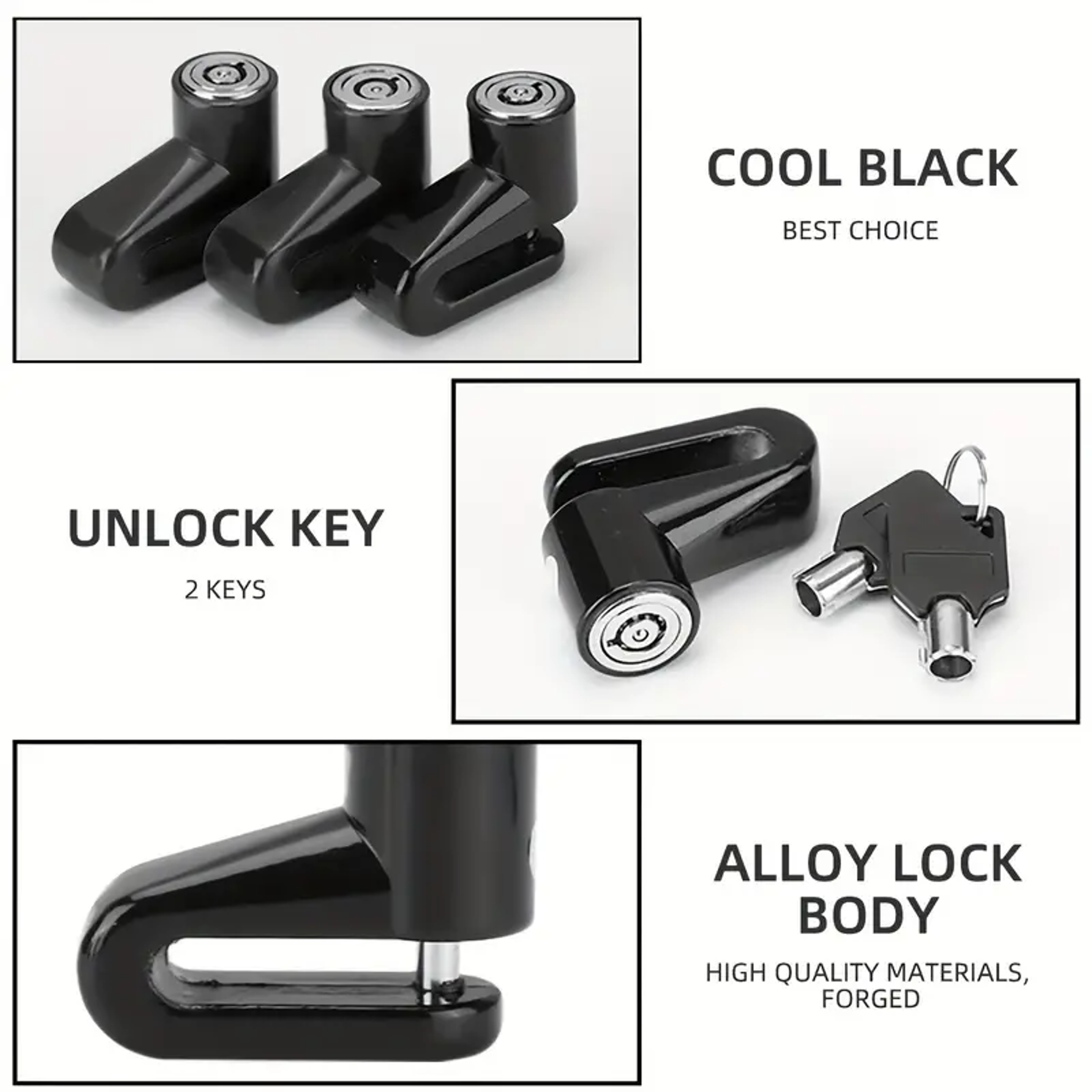 Motorcycle Disc Brake Lock Durable AntiTheft Security For Mountain Bikes No Battery Required 3