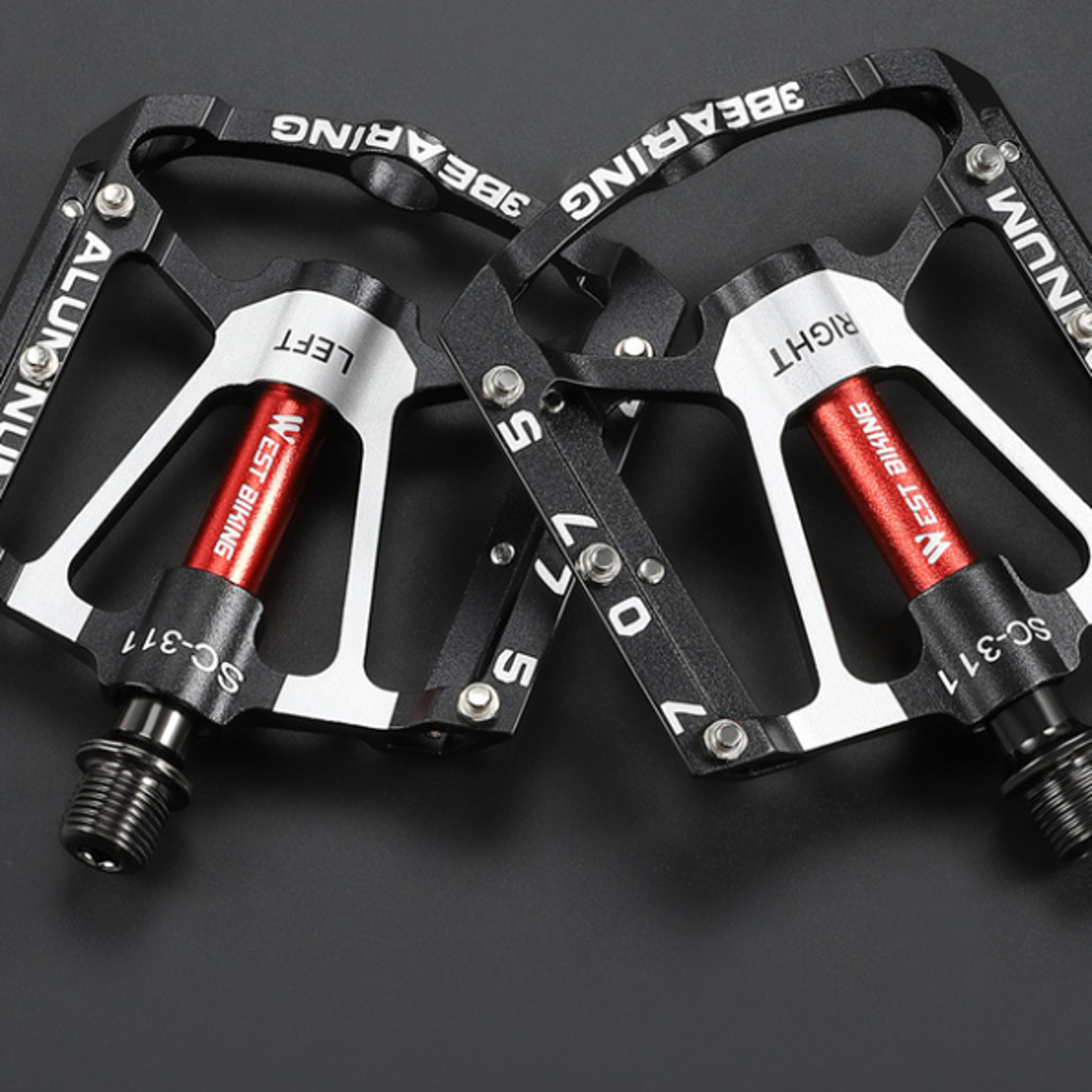 Aluminum Alloy MTB Road Bike Pedals AntiSlip Bearing Widened Pedals for Professionals