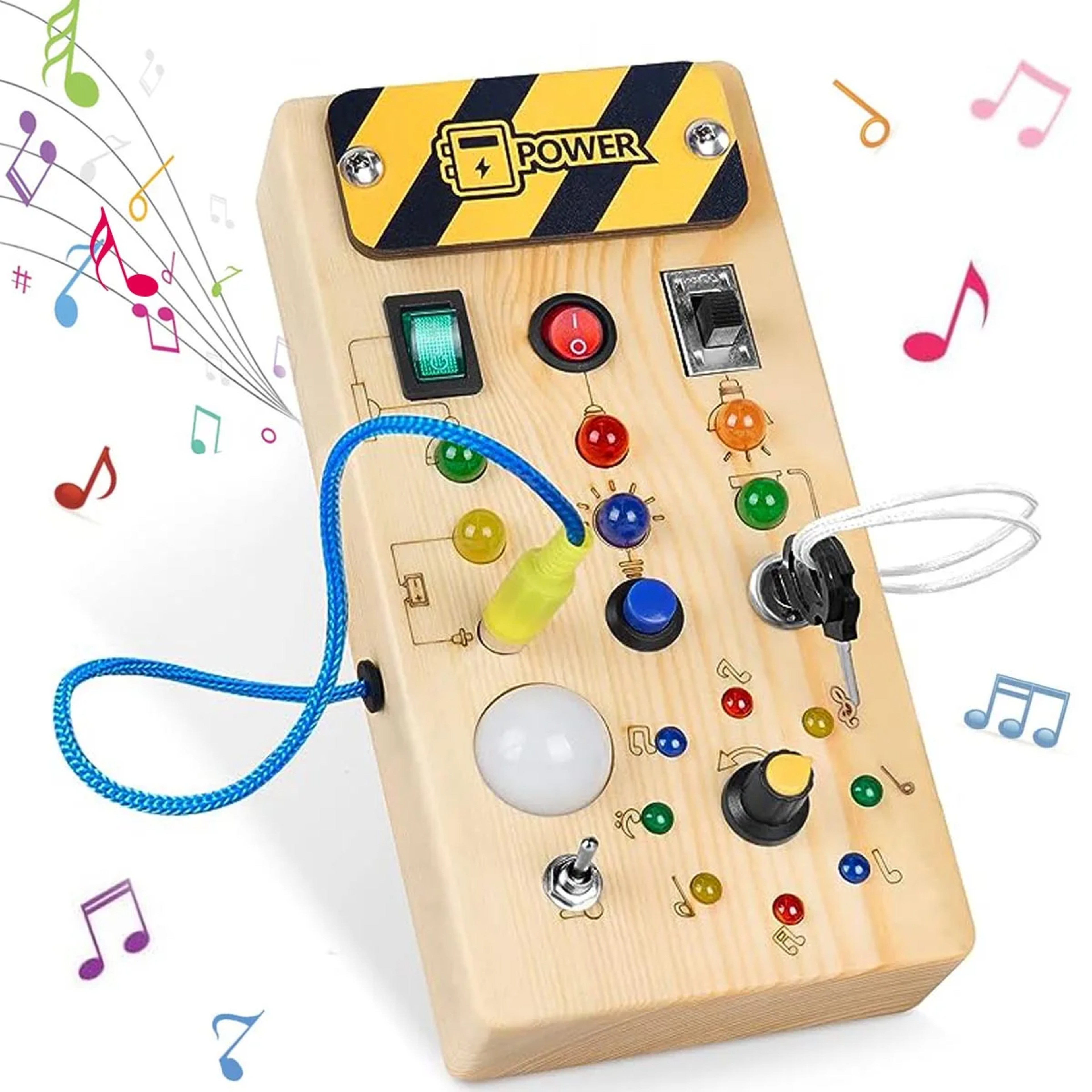 Montessori Busy Board For Toddlers With LED Light And Switch Control 5