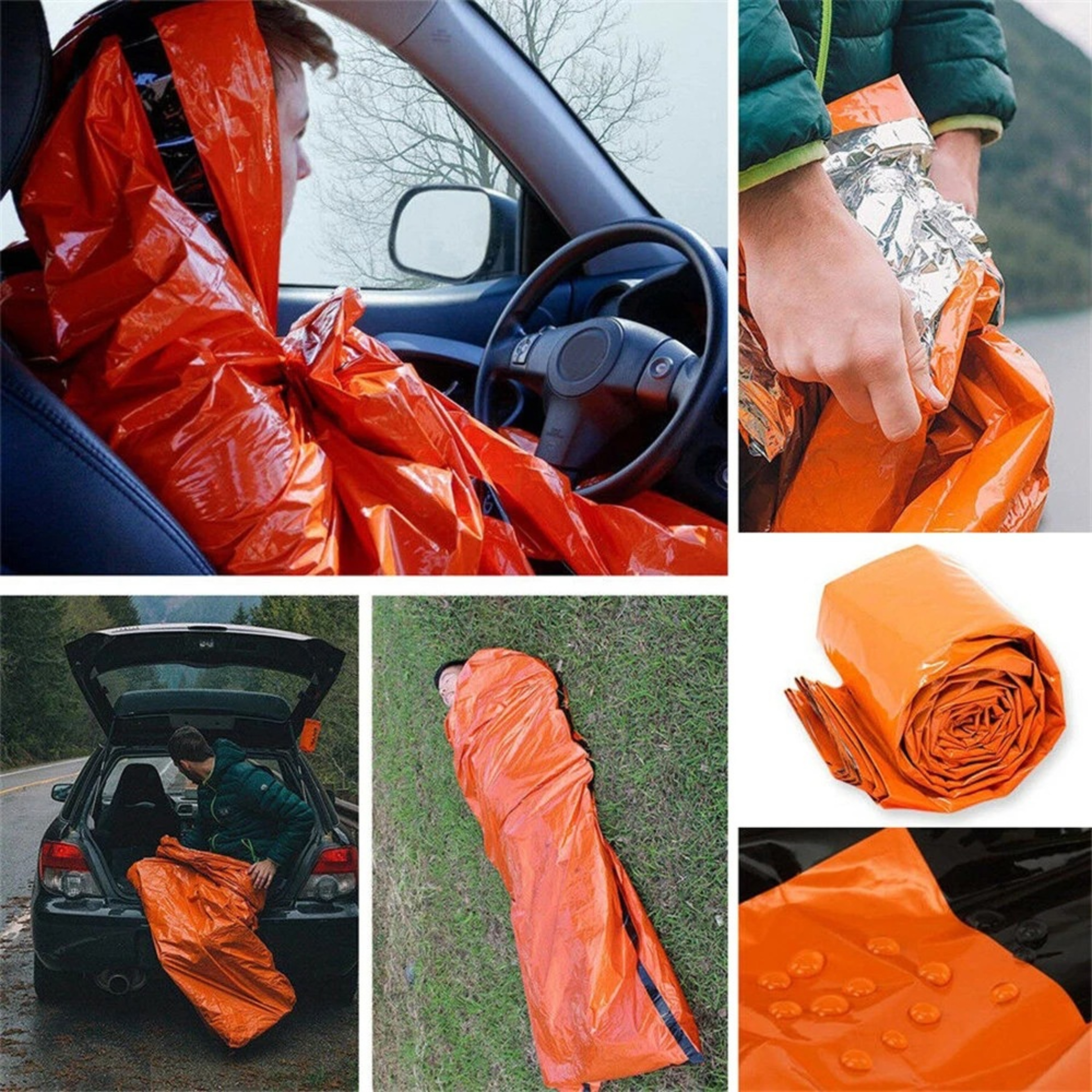 Portable Waterproof Emergency Survival Sleeping Bag Thermal Sack For Outdoor EDC And Camping 5