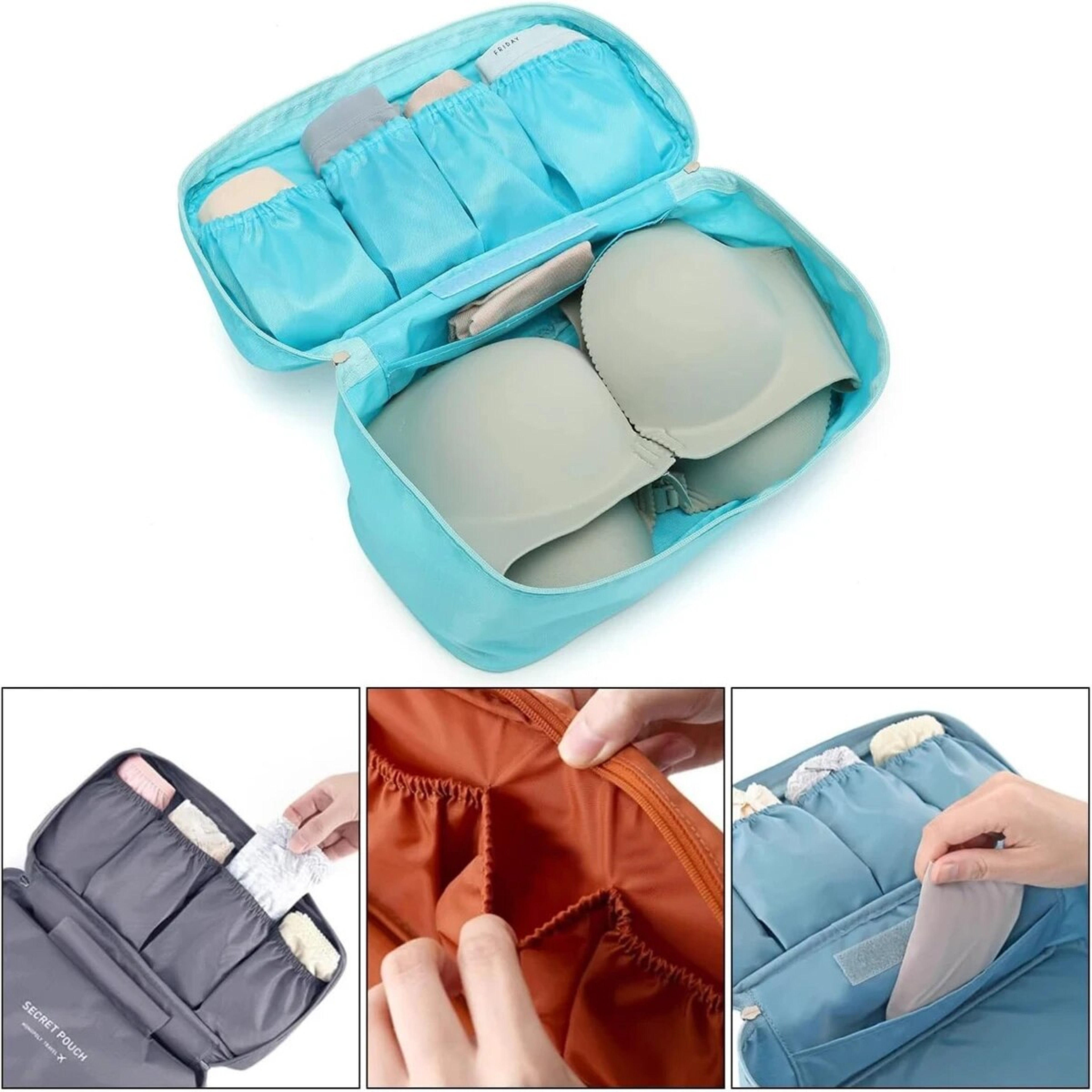 Portable Travel Storage Bag Multifunction Organizer For Bras Underwear Toiletries And Cosmetics 2