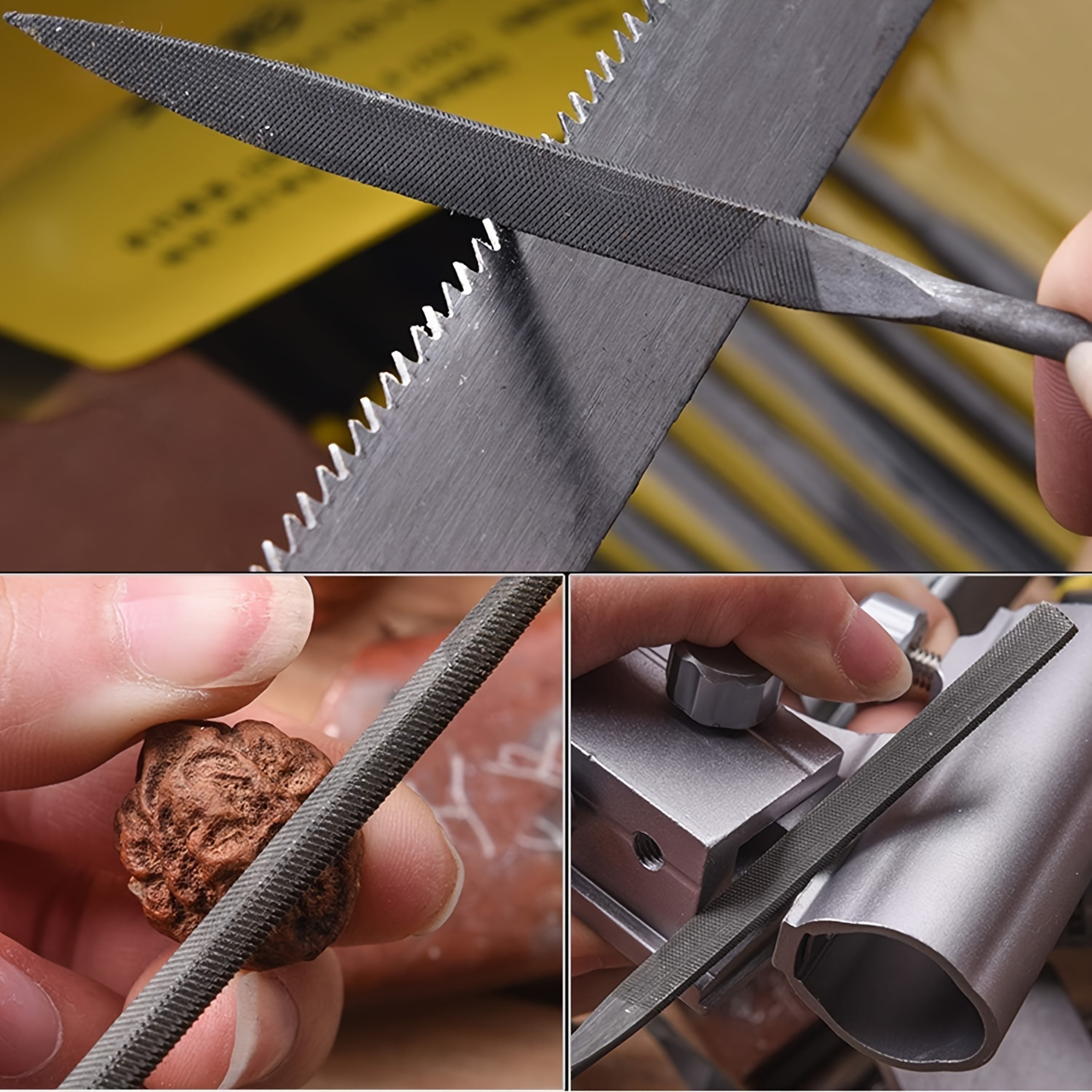 Premium Needle File Set HighCarbon Steel Files With NonSlip Ergonomic Handles For Precise Filing On 2