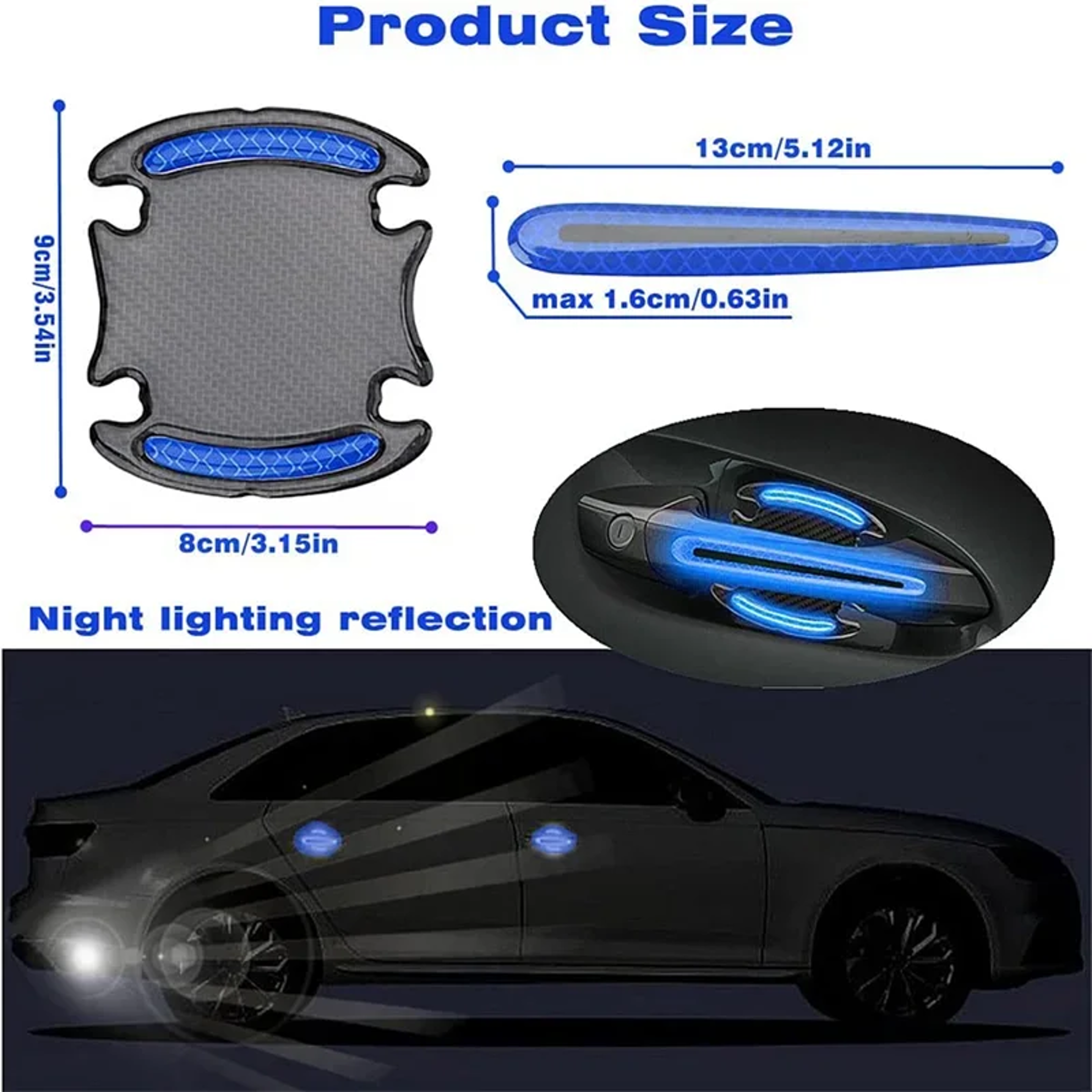 Reflective Car Door Handle Protector AntiScratch Paint Surface Sticker For Car Accessories 5