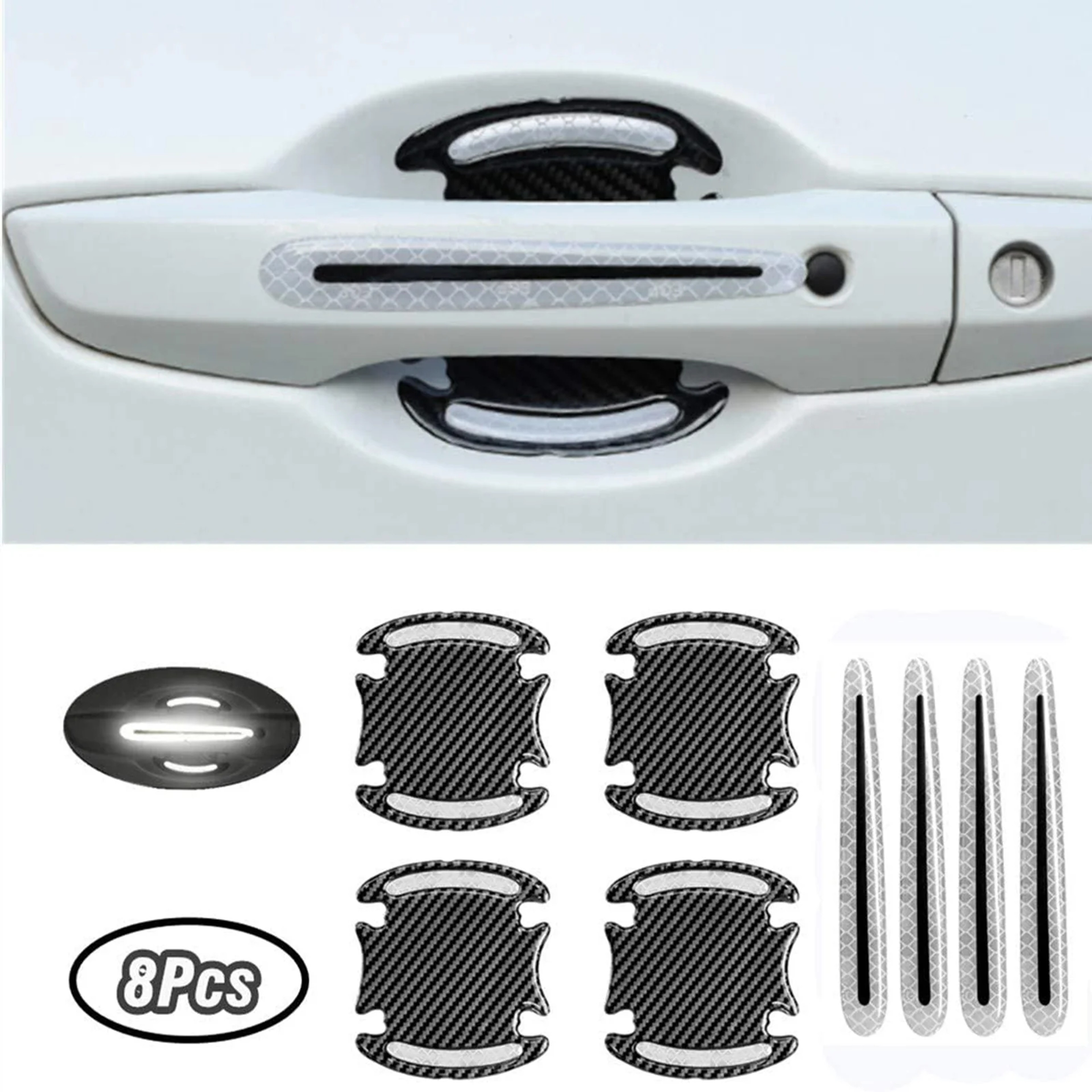 Reflective Car Door Handle Protector AntiScratch Paint Surface Sticker For Car Accessories 6