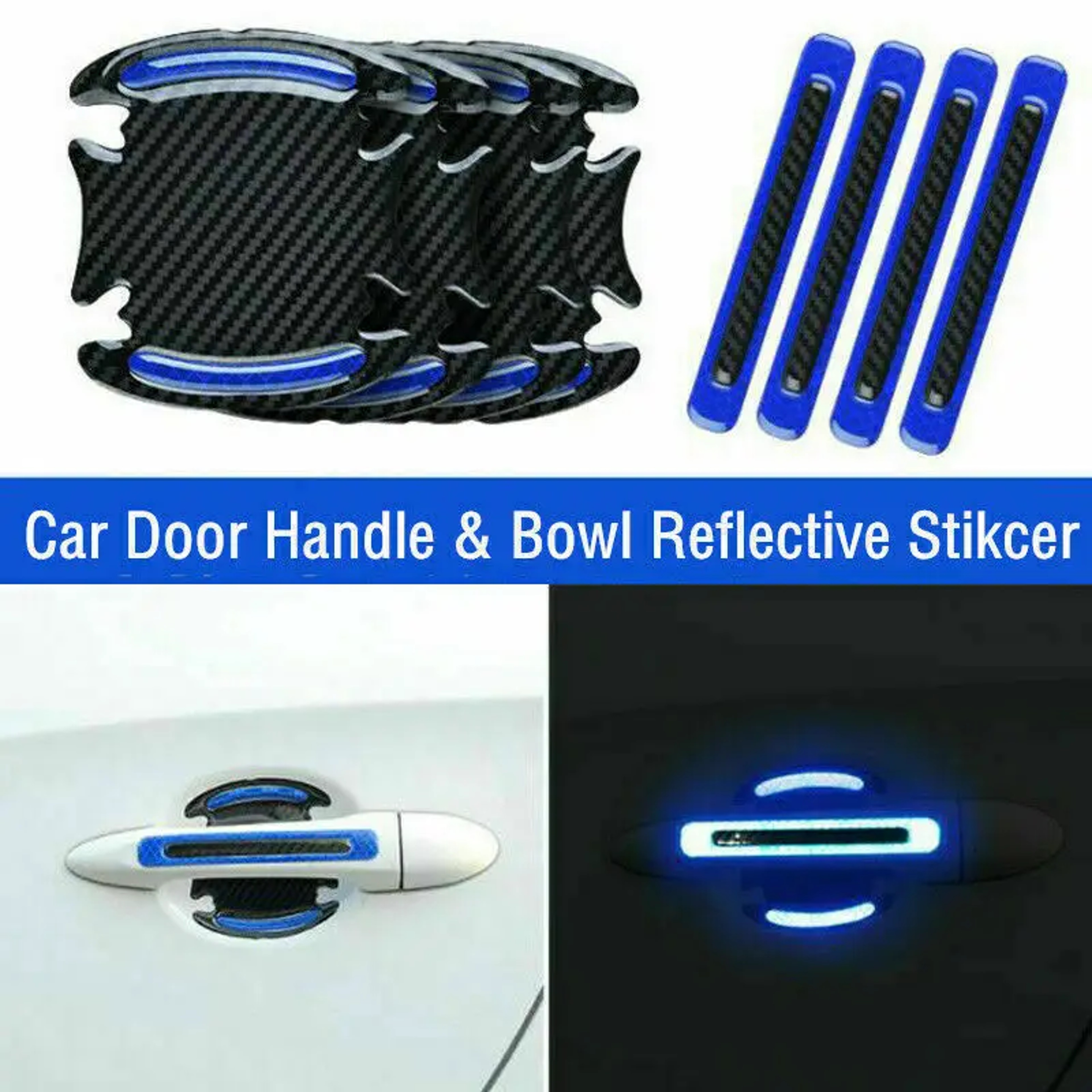 Reflective Car Door Handle Protector AntiScratch Paint Surface Sticker For Car Accessories 9