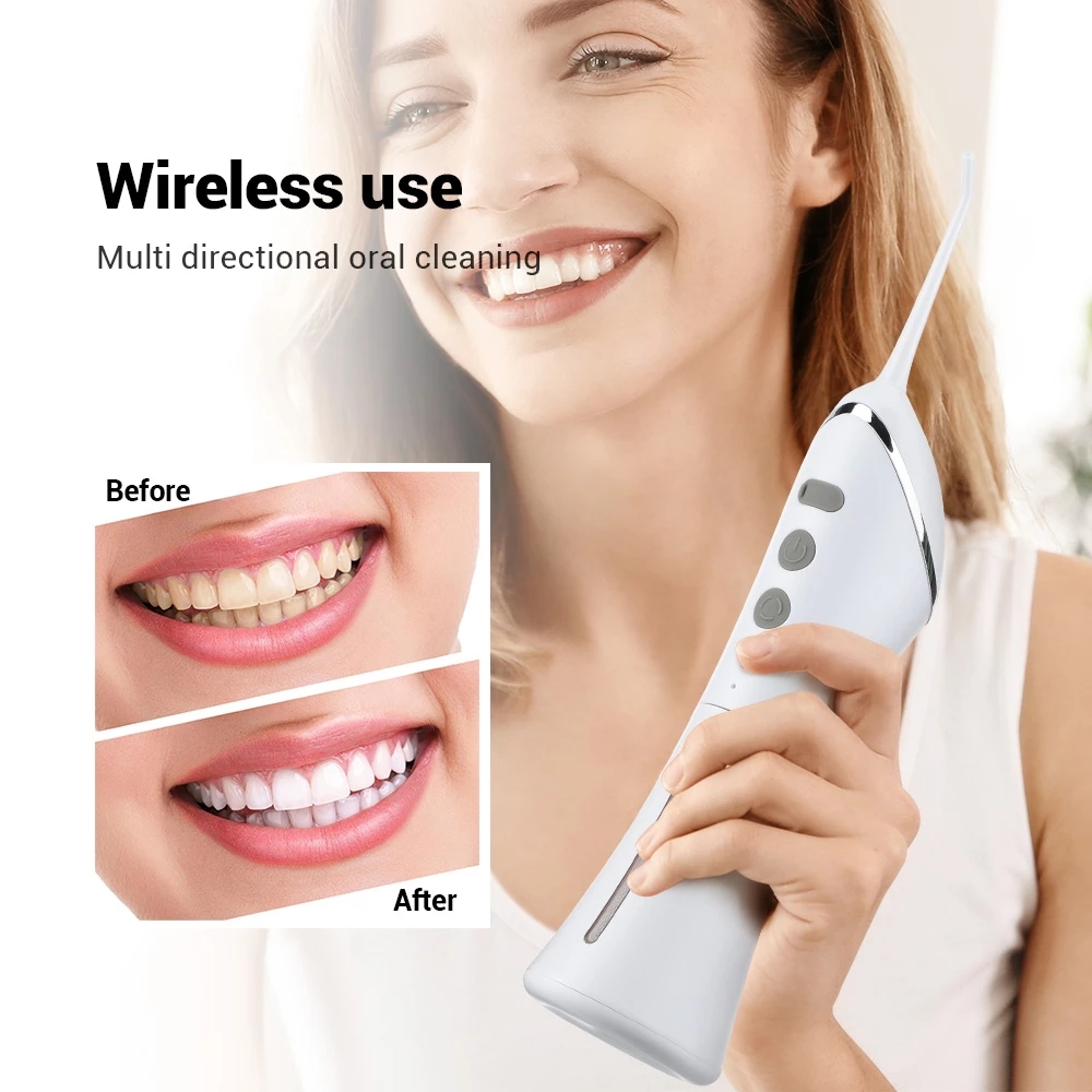 Portable Oral Irrigator Water Flosser USB Rechargeable Dental Whitening Care For Gums  Teeth 4