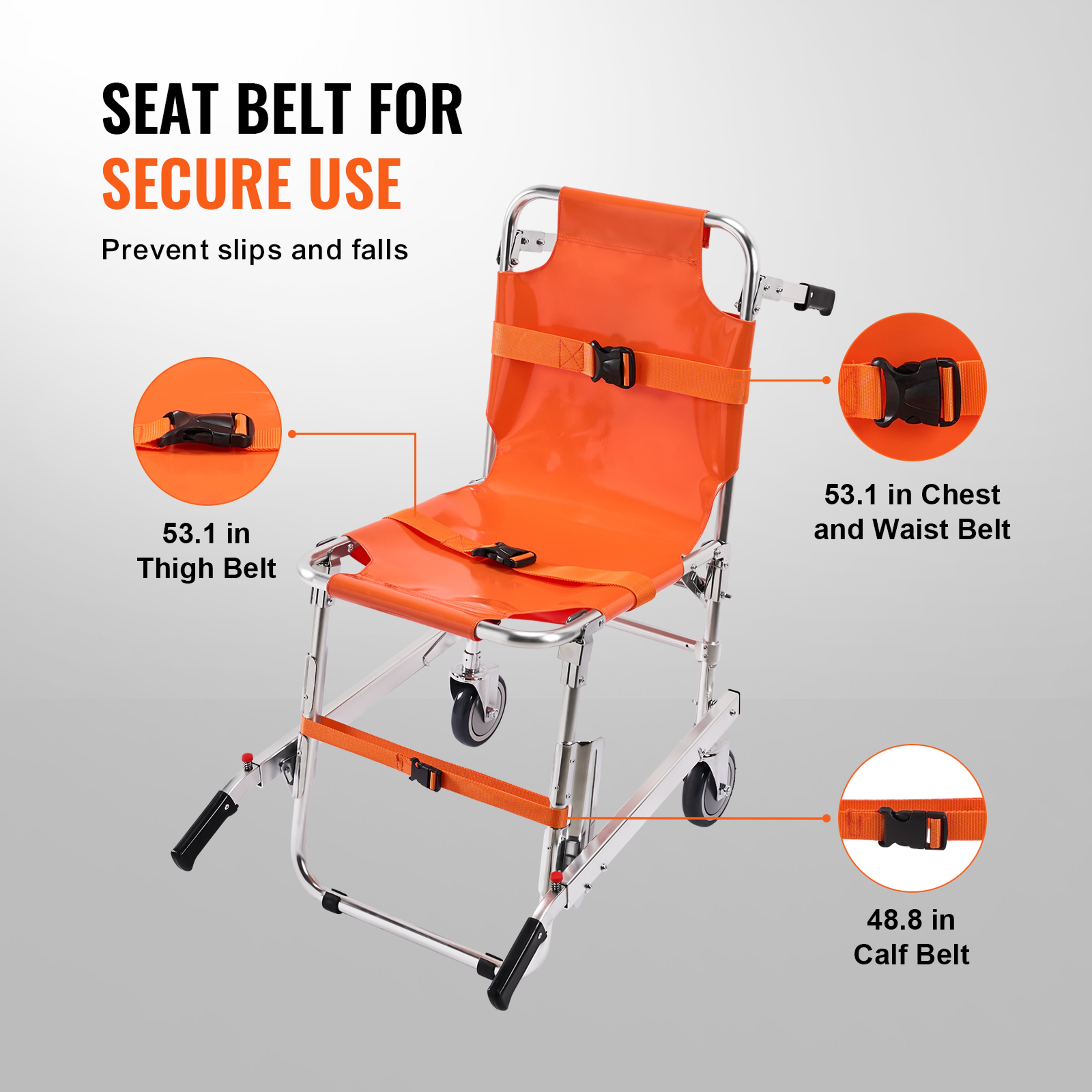 Foldable Stair Chair Evacuation Transport Chair For Elderly And Patient Transfer 3
