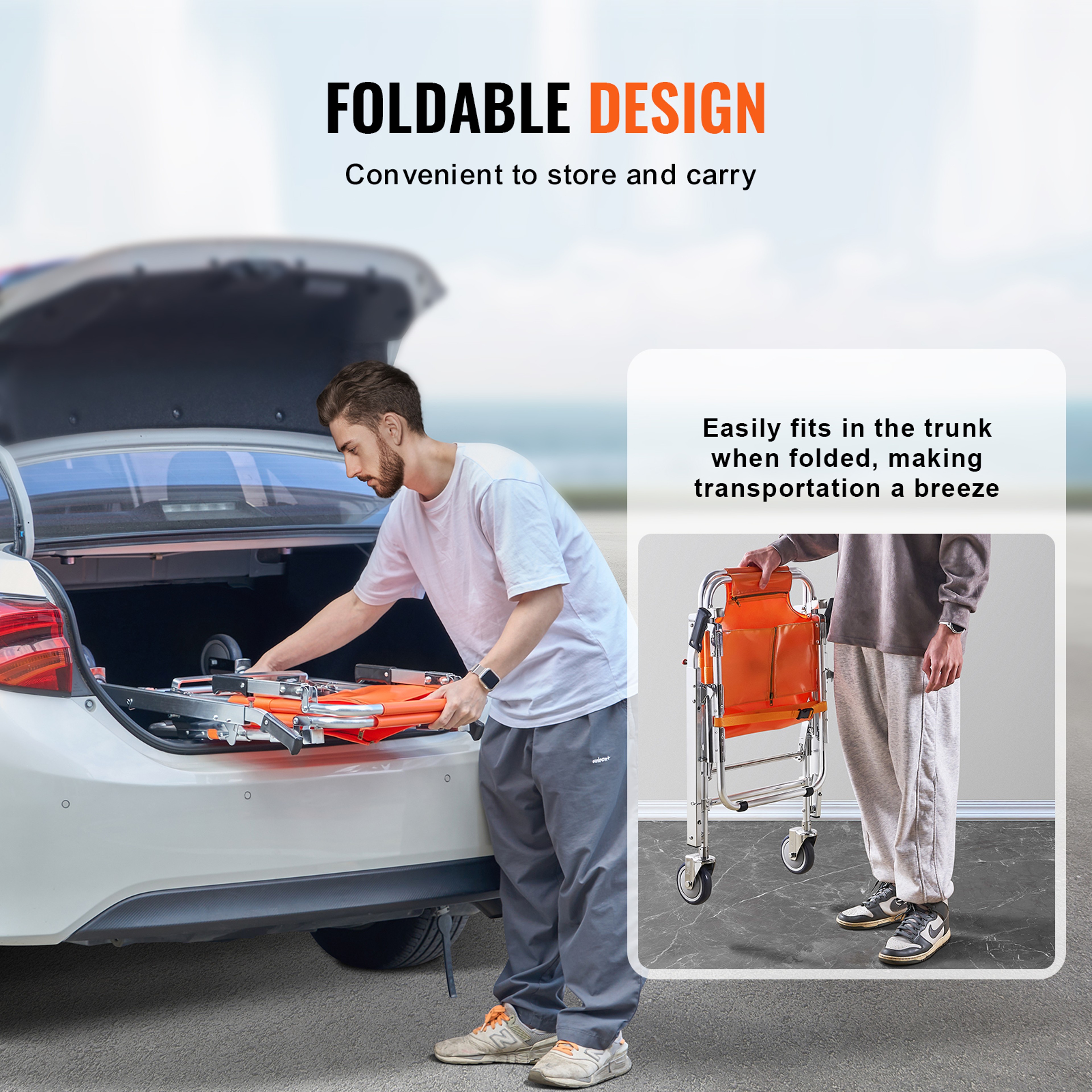 Foldable Stair Chair Evacuation Transport Chair For Elderly And Patient Transfer 4