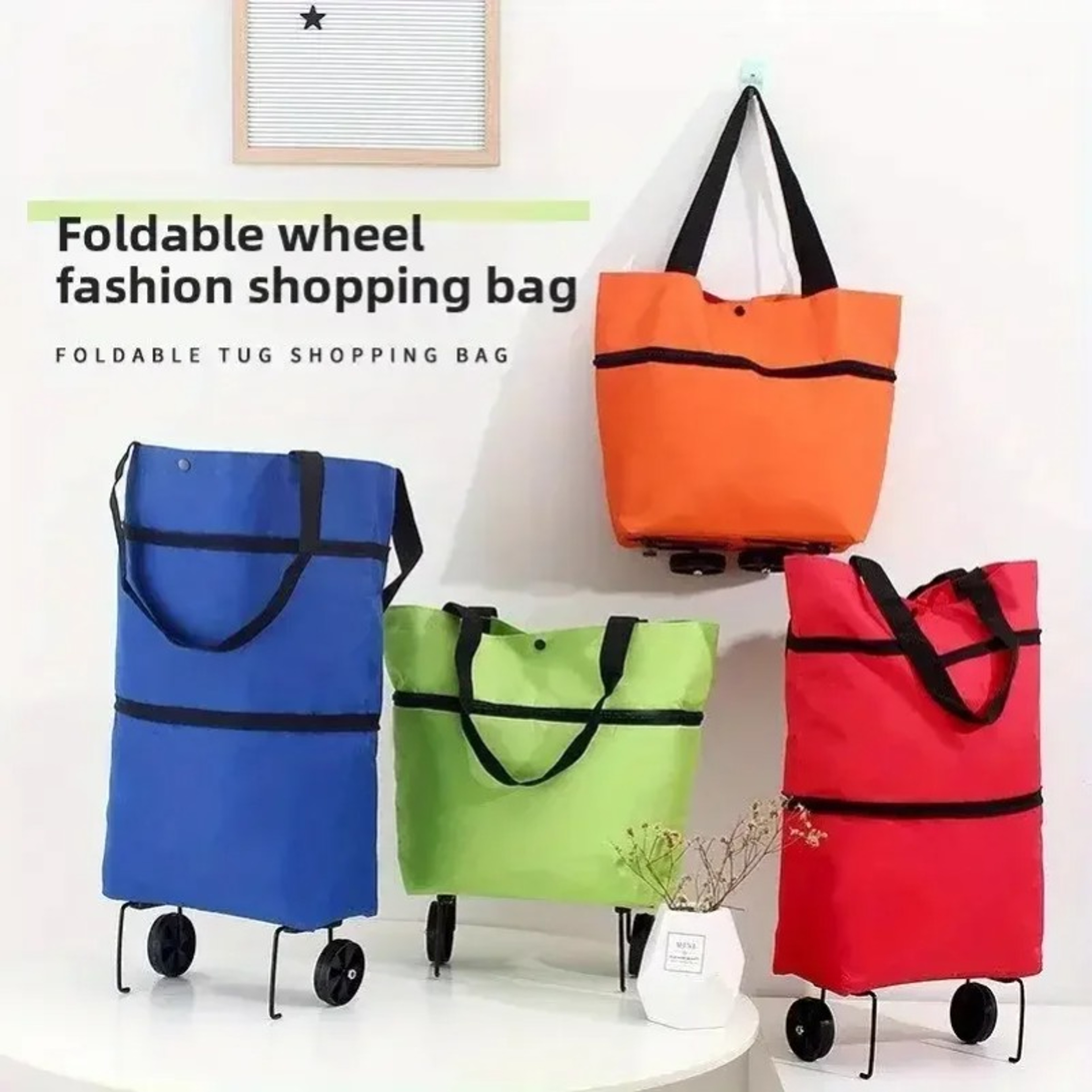 Compact Foldable Shopping Cart With Wheels Lightweight Portable Grocery Trolley 1