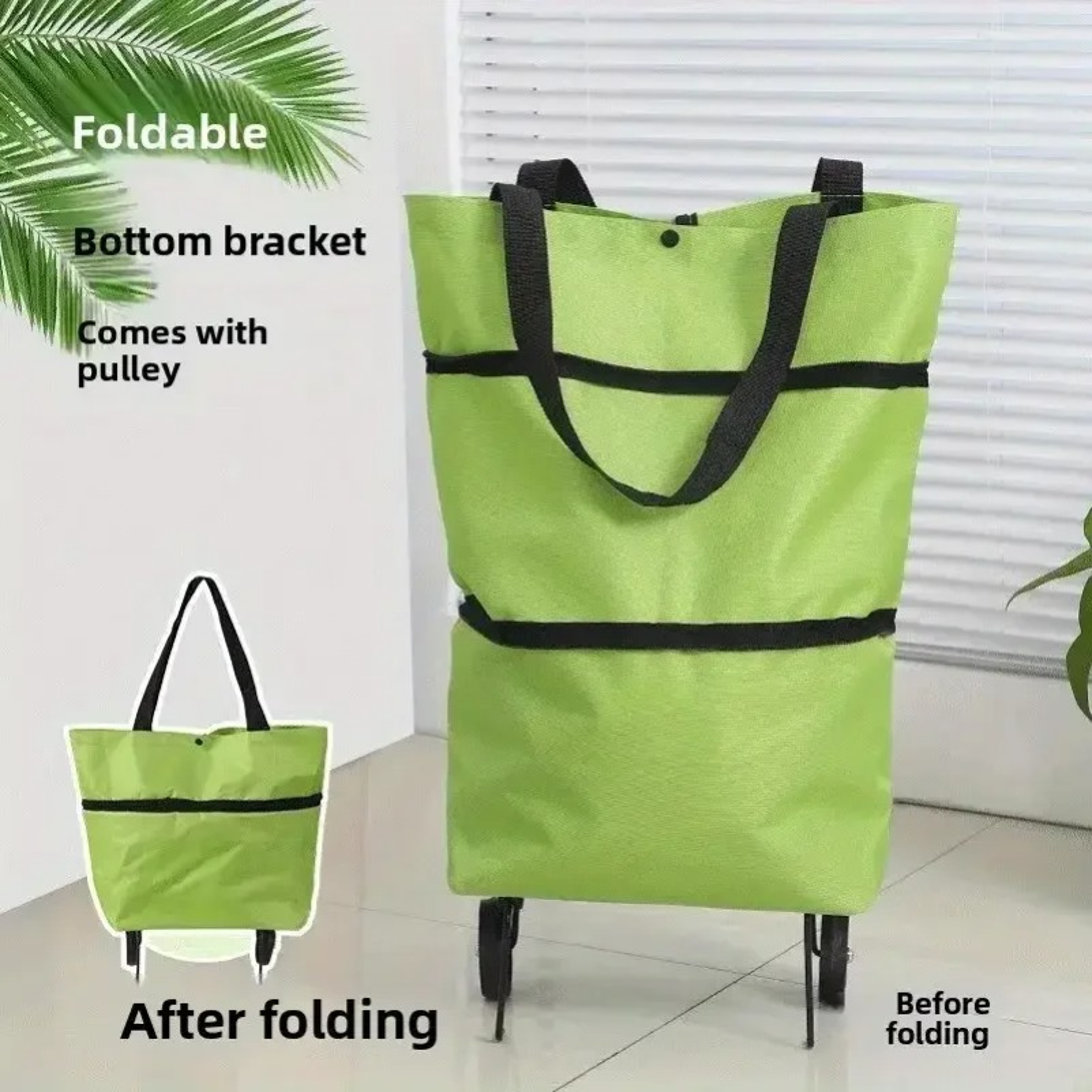 Compact Foldable Shopping Cart With Wheels Lightweight Portable Grocery Trolley 3