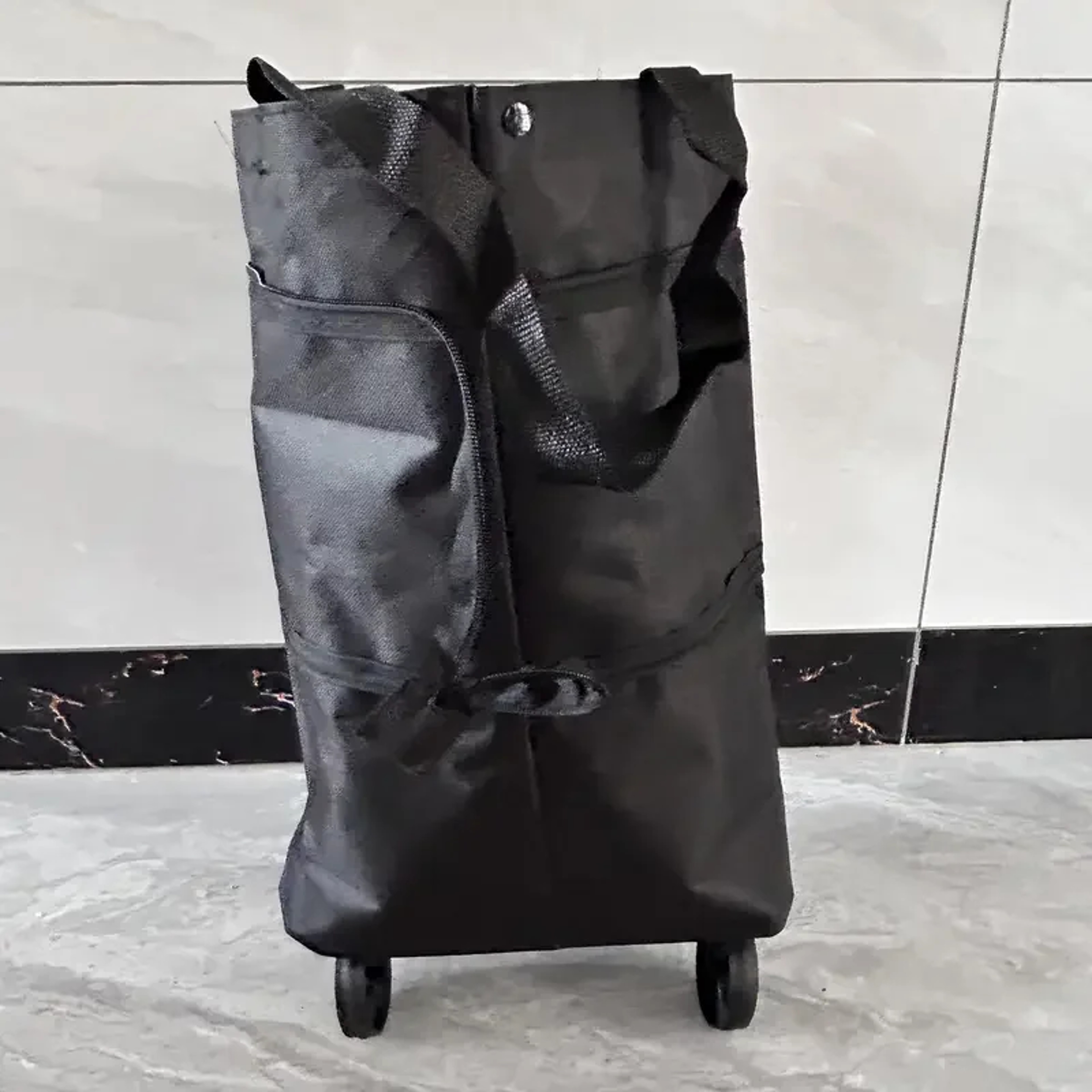 Compact Foldable Shopping Cart With Wheels Lightweight Portable Grocery Trolley 6