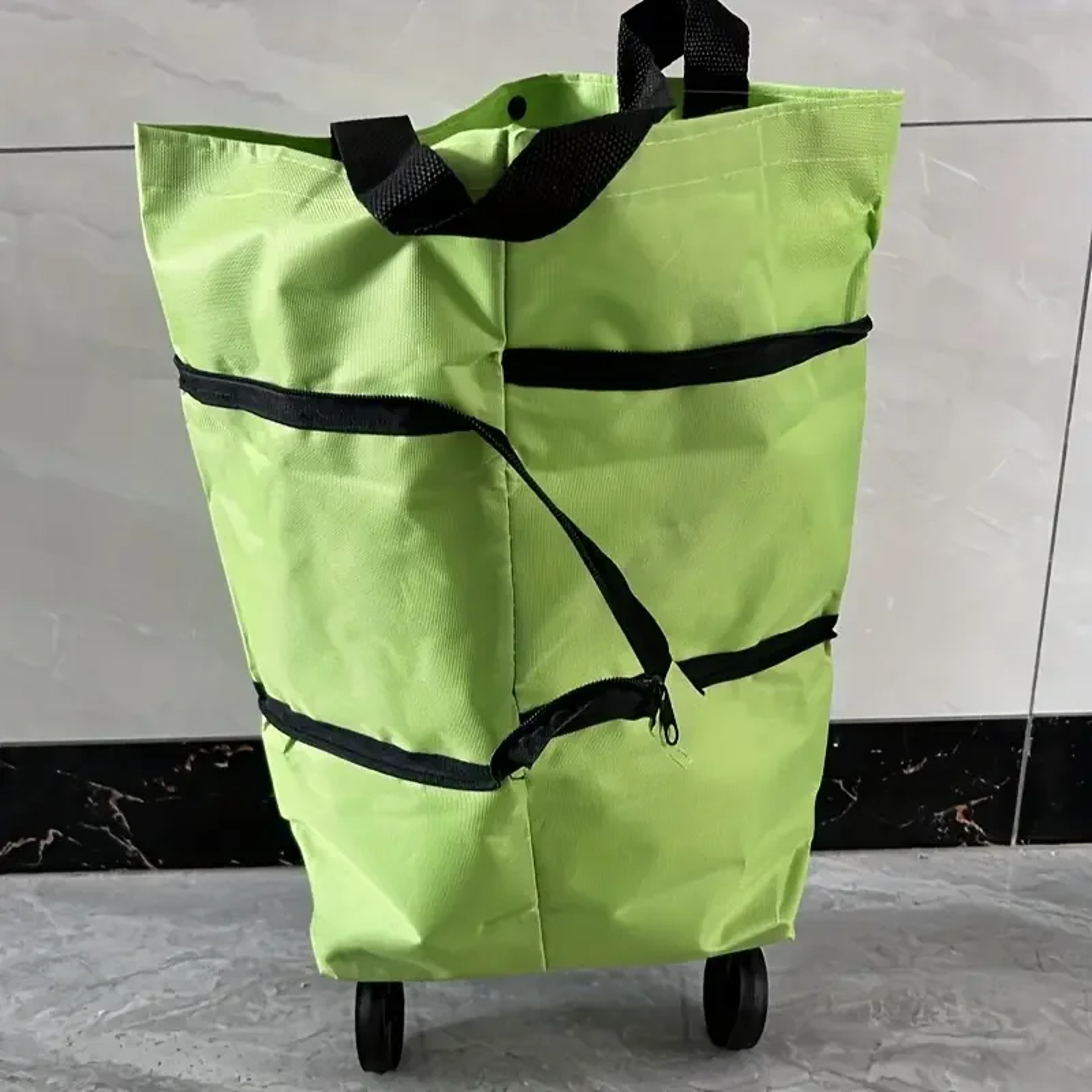 Compact Foldable Shopping Cart With Wheels Lightweight Portable Grocery Trolley 7