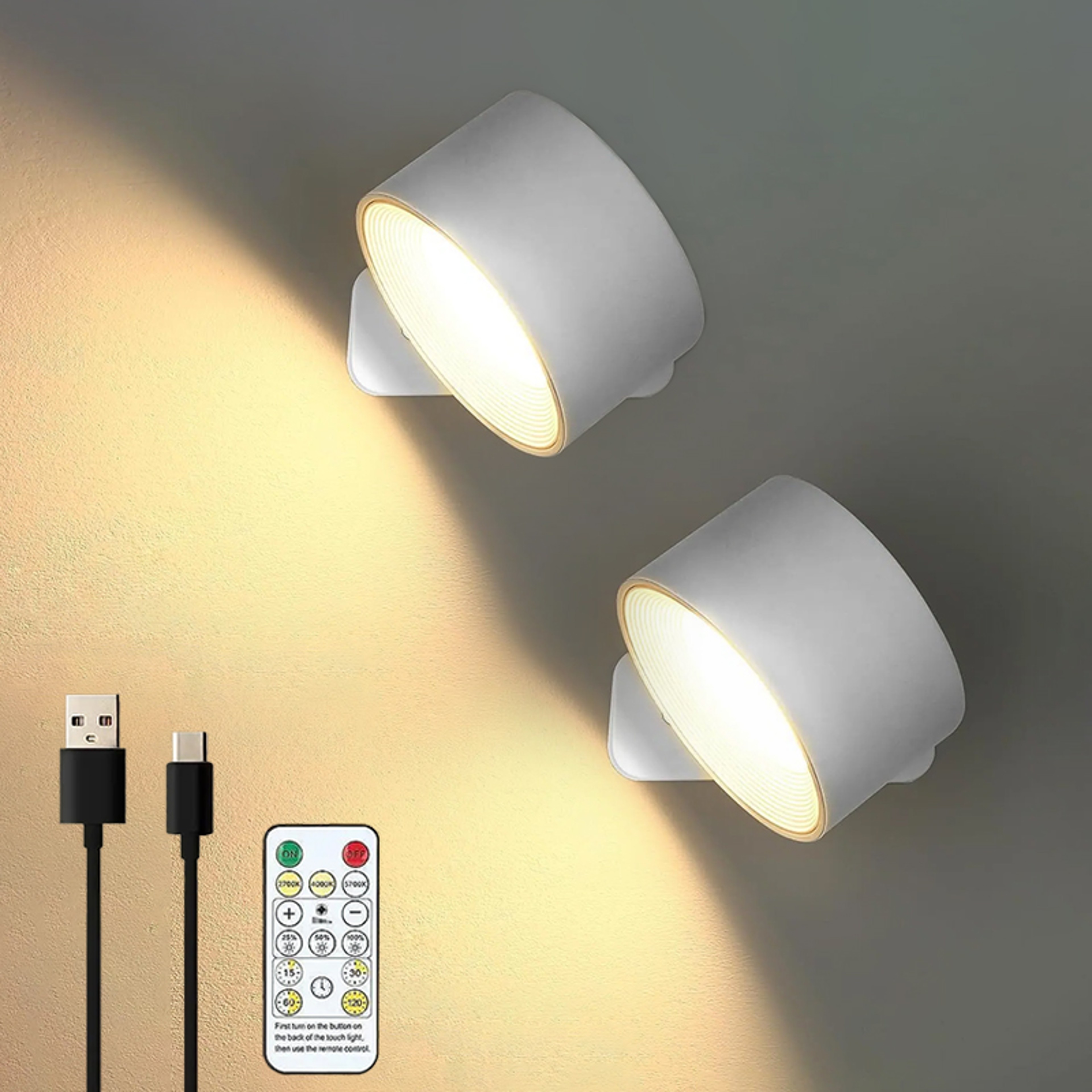 Magnetic Rechargeable LED Wall Lamp With Remote Wireless Reading Night Light For Bedroom Bedside An 9