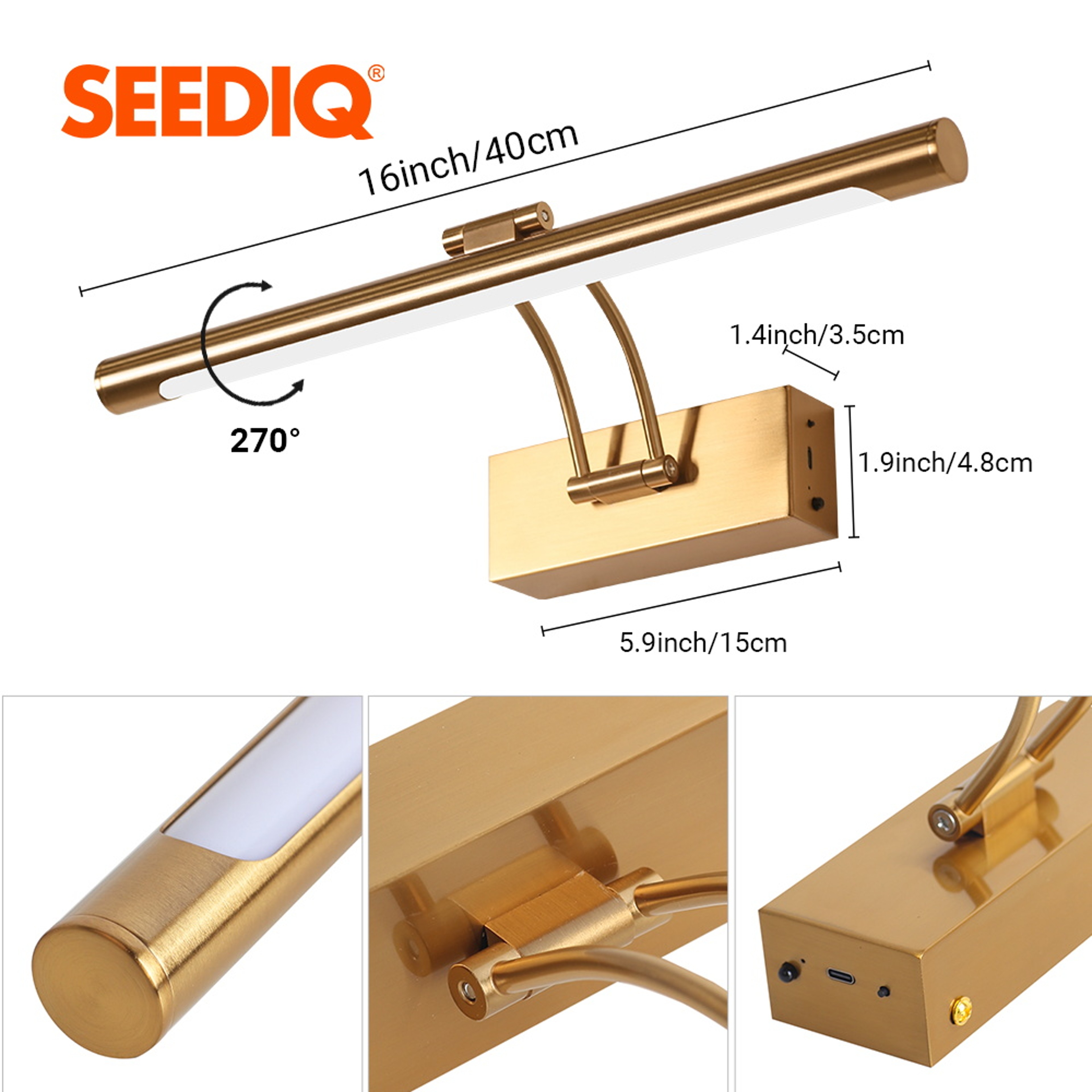 Rechargeable LED Wall Lamp with Remote Wireless Picture Light for Modern Home Decor – view 5
