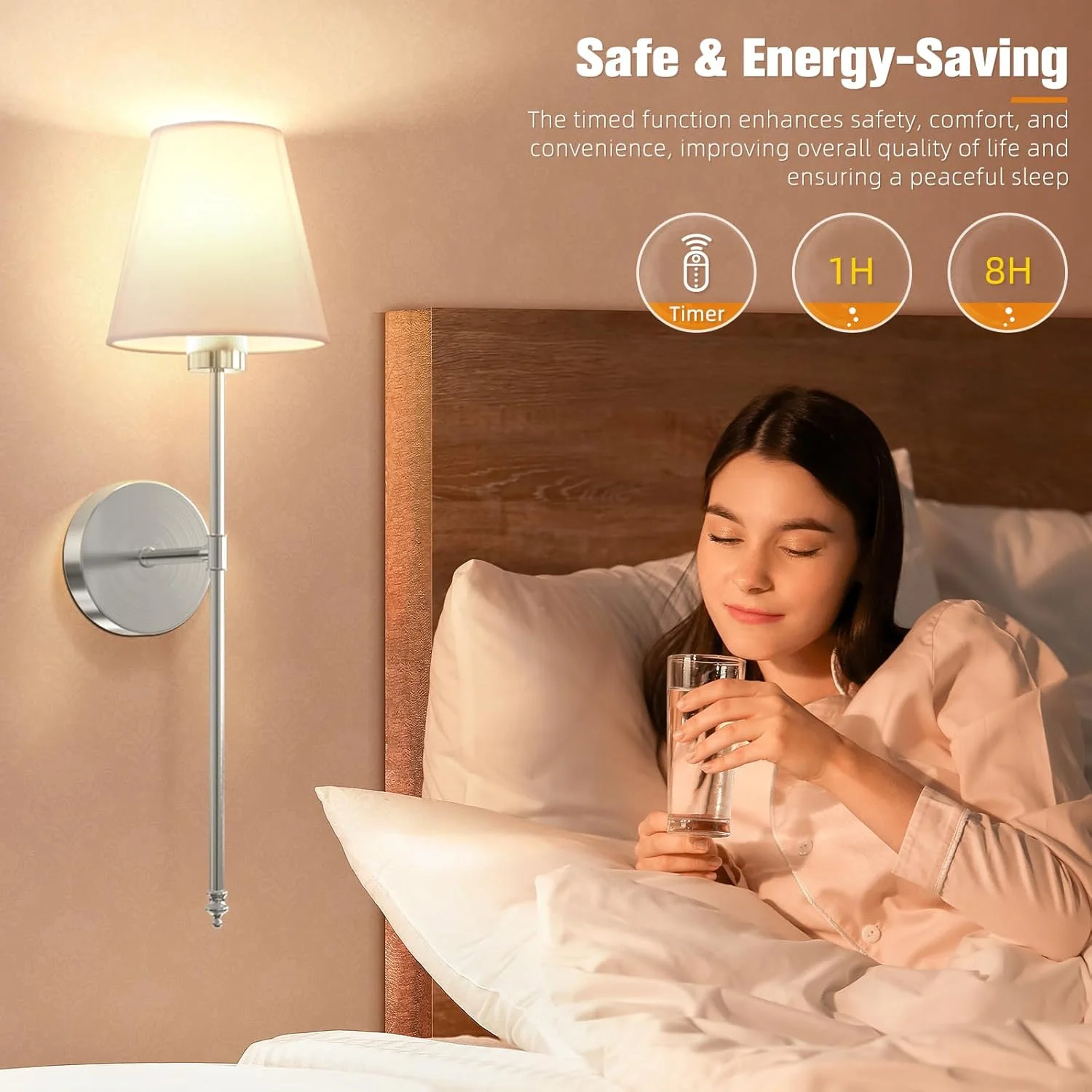 Rechargeable Wall Sconce Wireless Wall Light with RGB Dimmable LED Remote Control – view 2