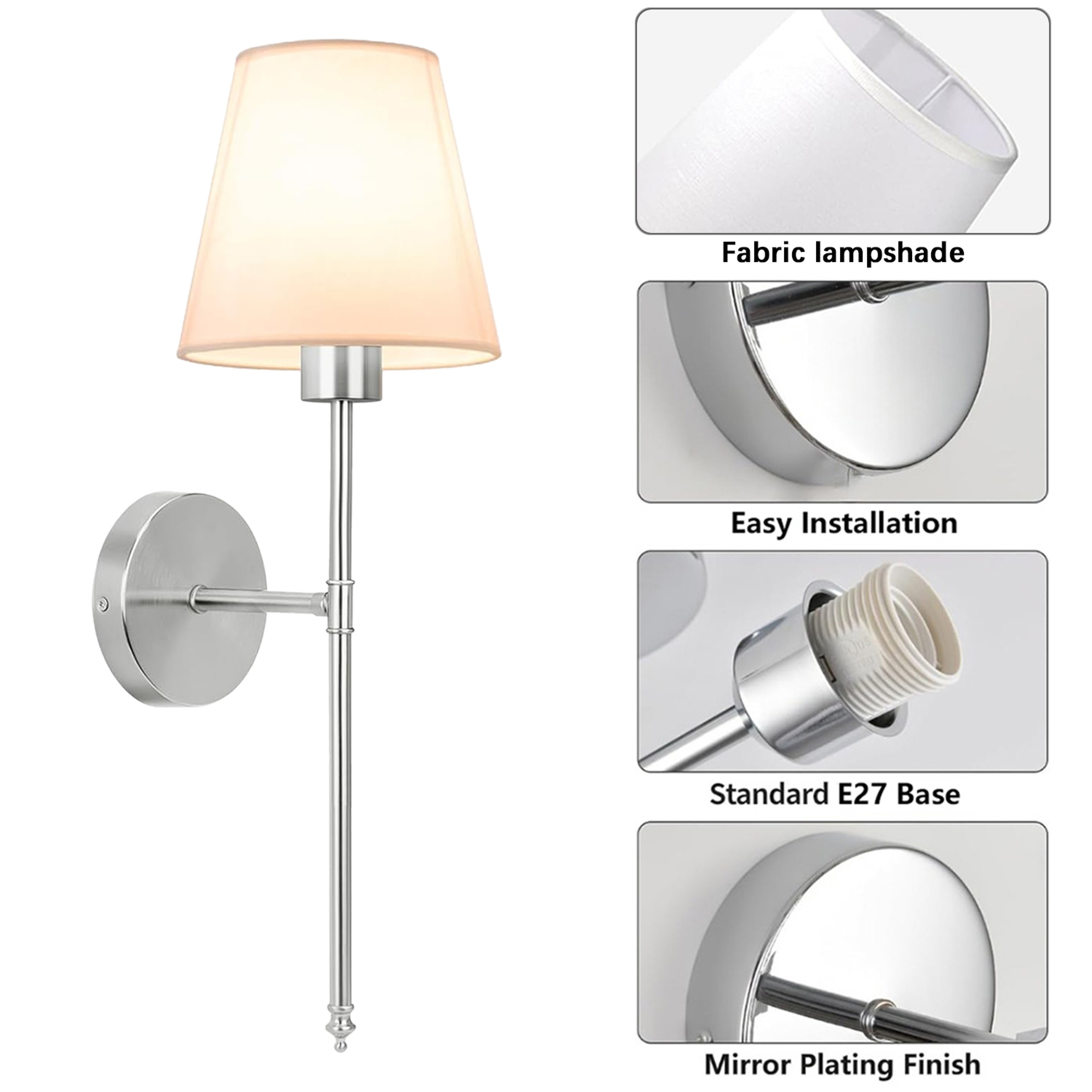 Rechargeable Wall Sconce Wireless Wall Light with RGB Dimmable LED Remote Control – view 3