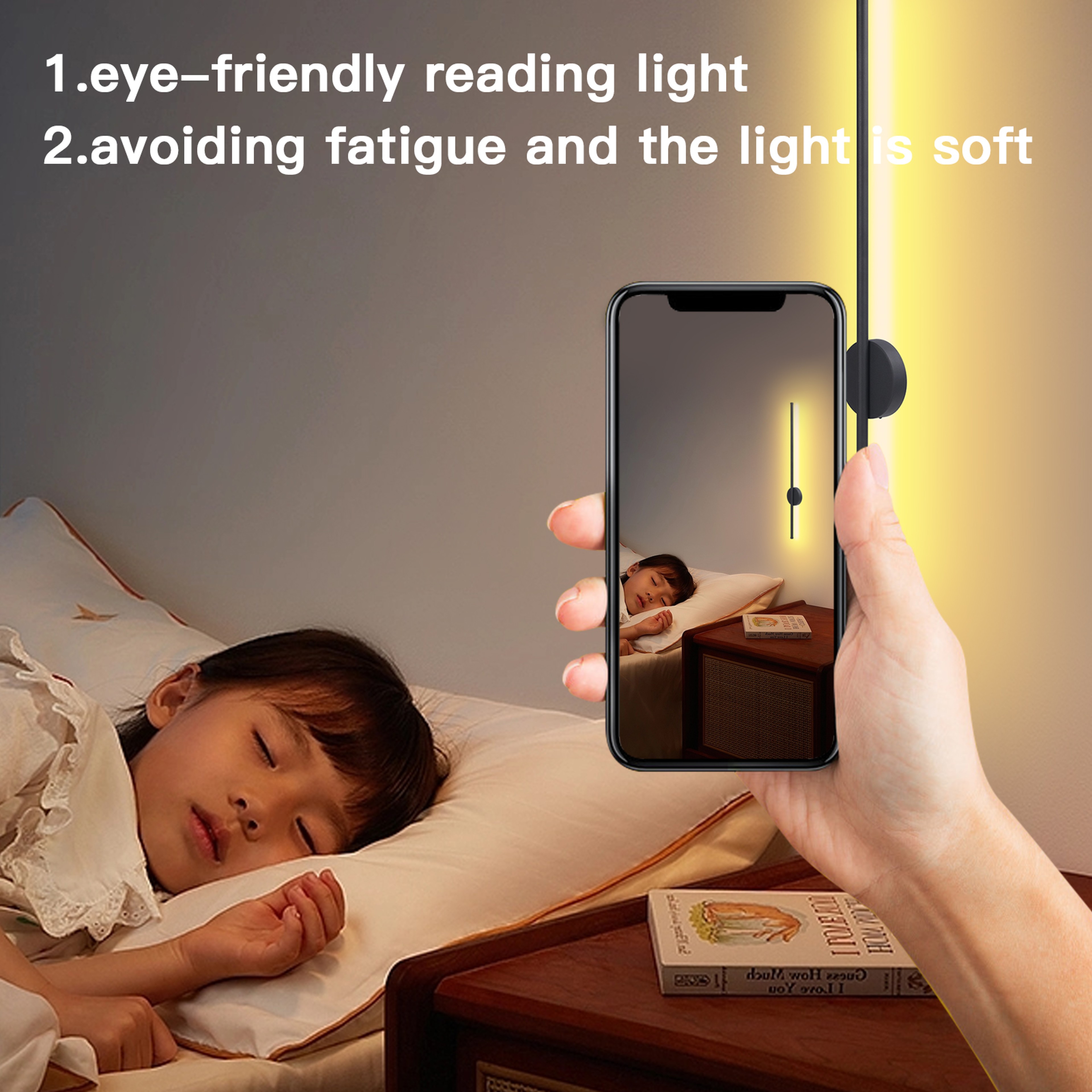 Modern Wireless Wall Light Rechargeable Wall Sconce with Remote Control for Bedroom Hallway – view 3
