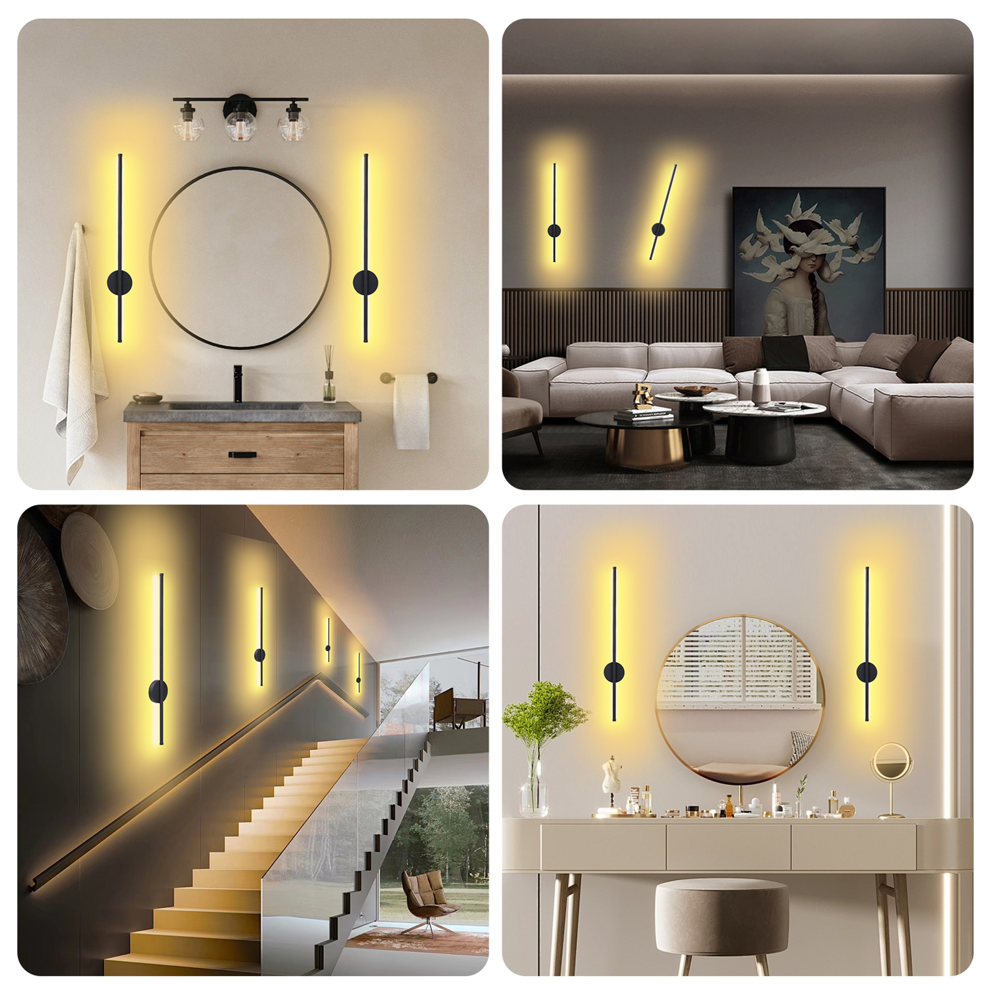 Modern Wireless Wall Light Rechargeable Wall Sconce with Remote Control for Bedroom Hallway – view 6