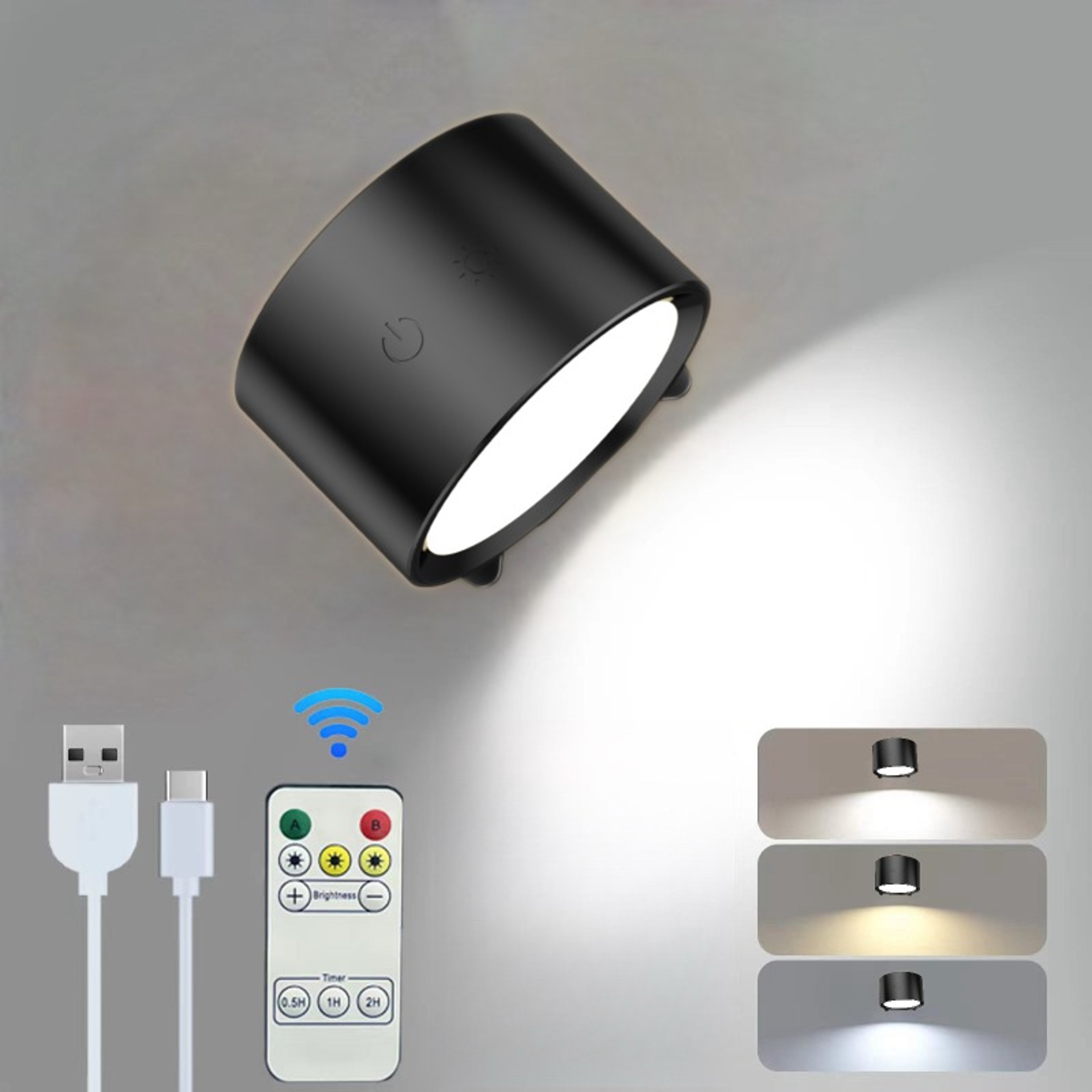 Wireless Wall Light USB Rechargeable Touch Control LED Reading Night Lamp – view 2