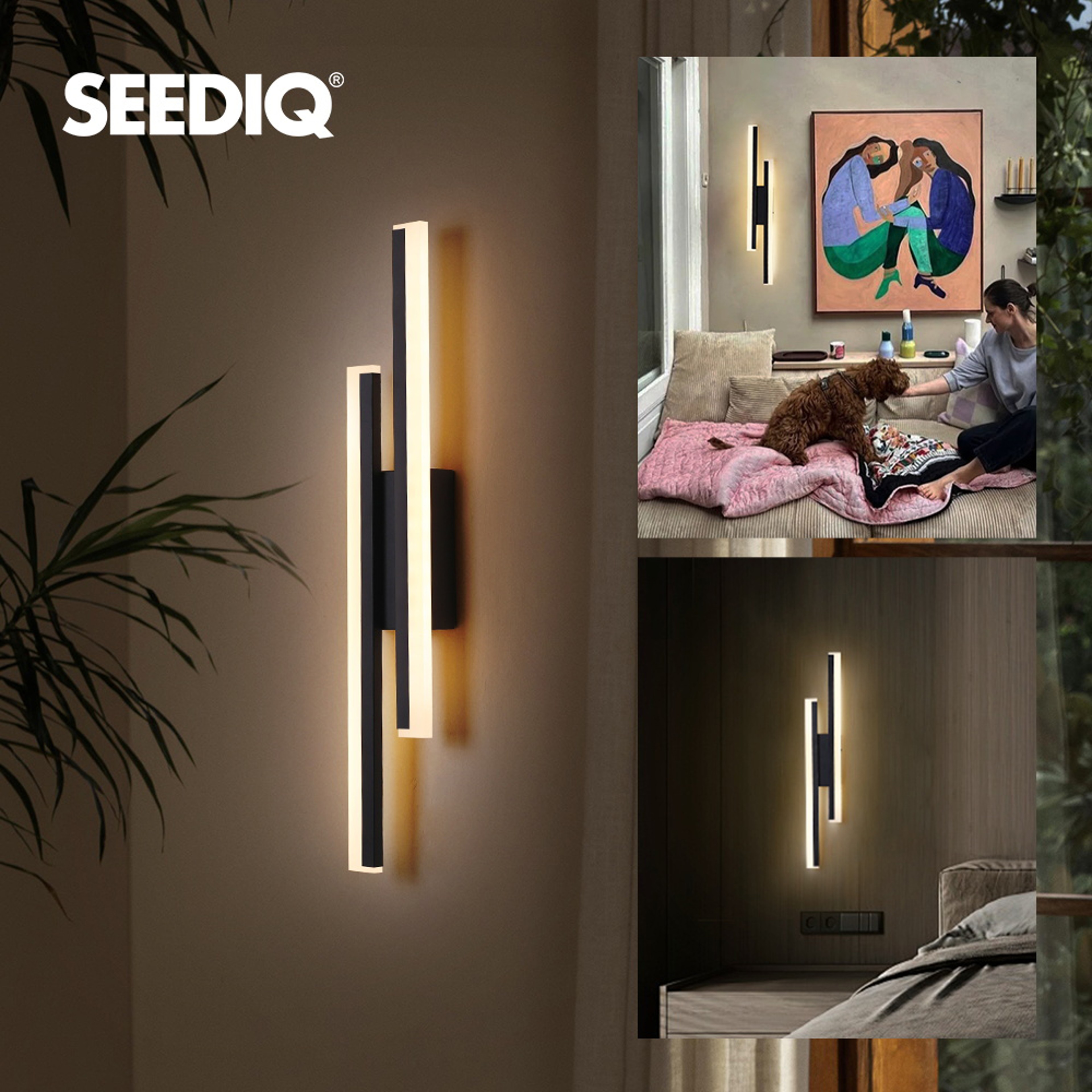 Rechargeable Battery Operated Wall Sconce with Remote Control Dimmable Wireless Wall Lamp Black – view 2