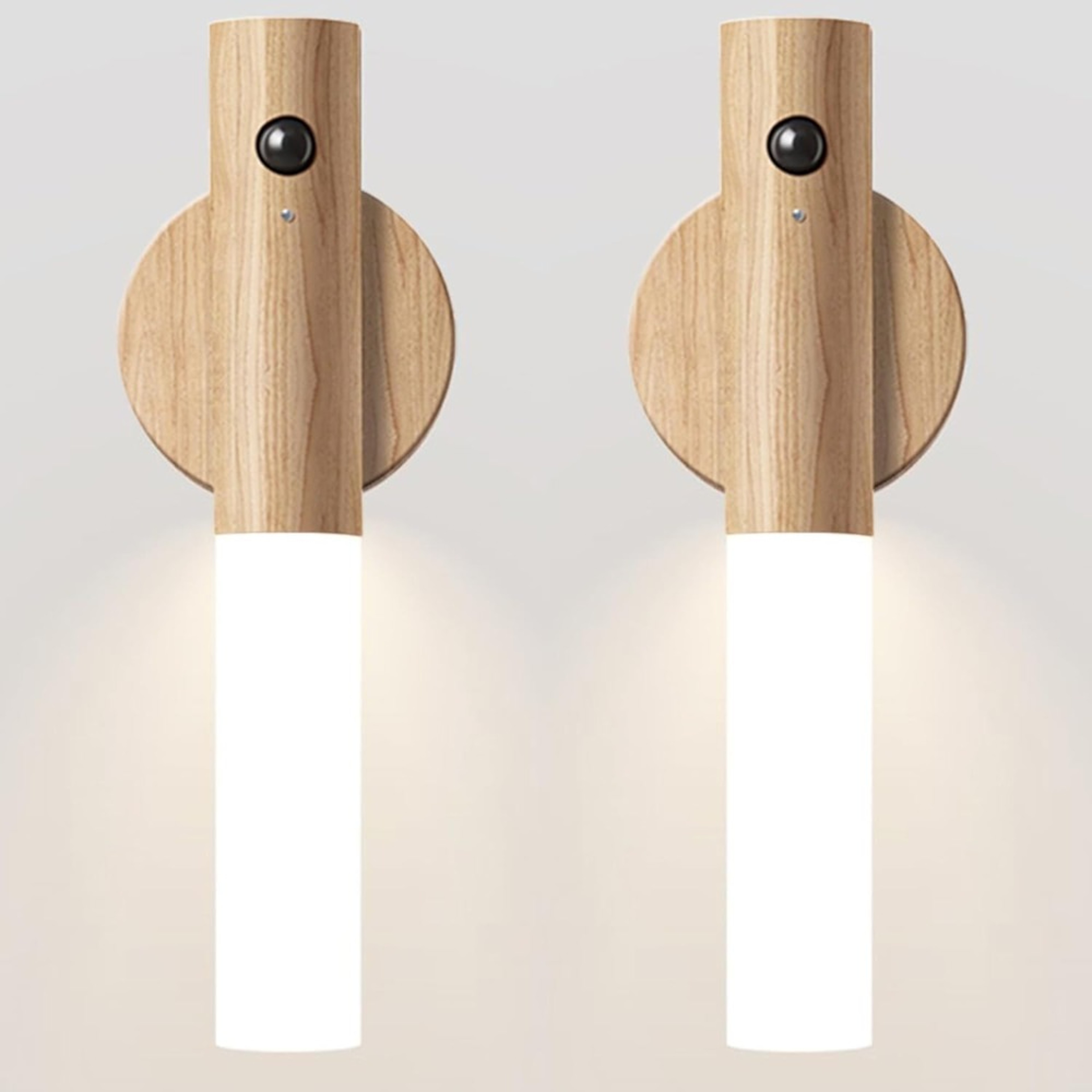 Motion Sensor Night Light Rechargeable Magnetic Wooden Wall Sconce For Bedroom Hallway And Stairs 9
