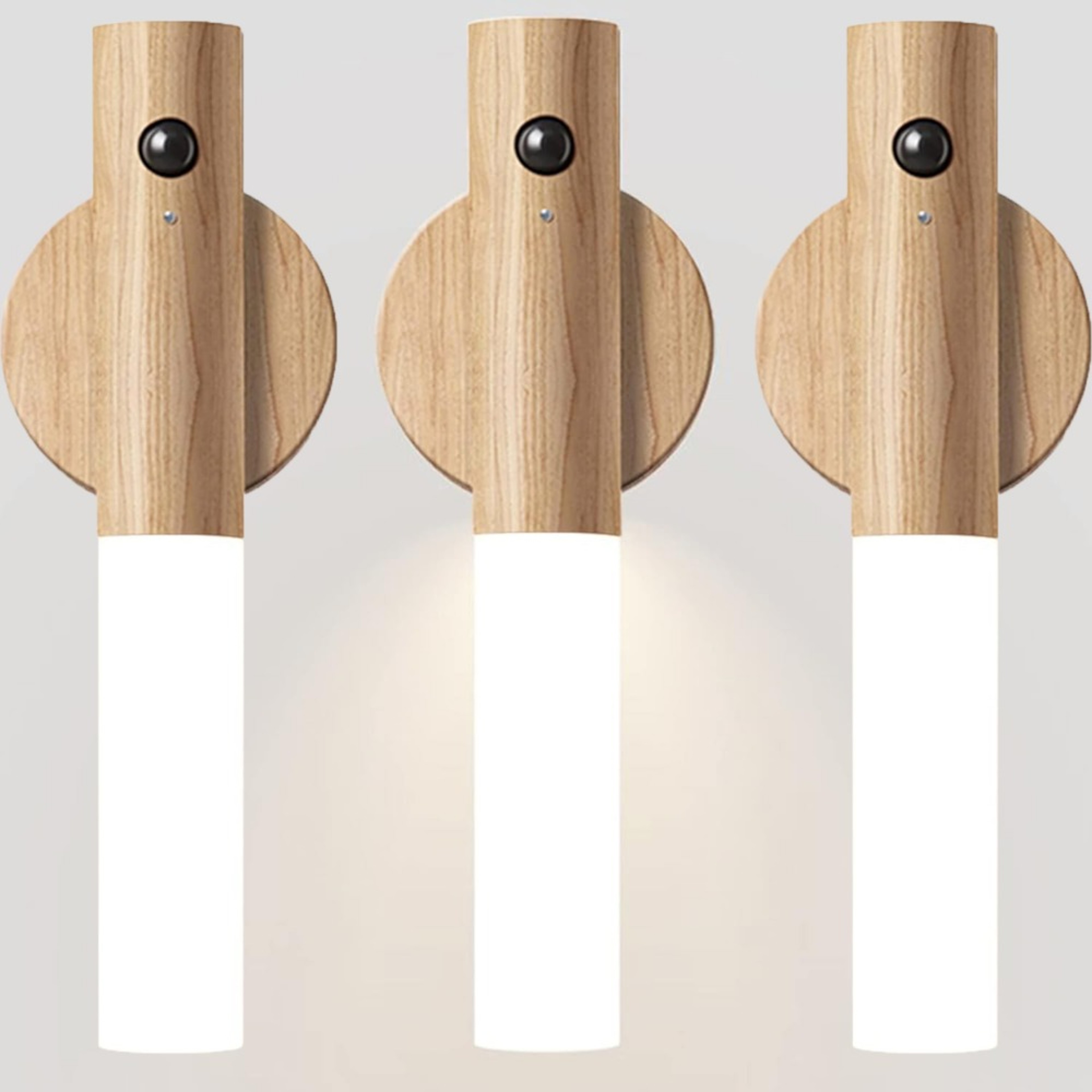 Motion Sensor Night Light Rechargeable Magnetic Wooden Wall Sconce For Bedroom Hallway And Stairs 10