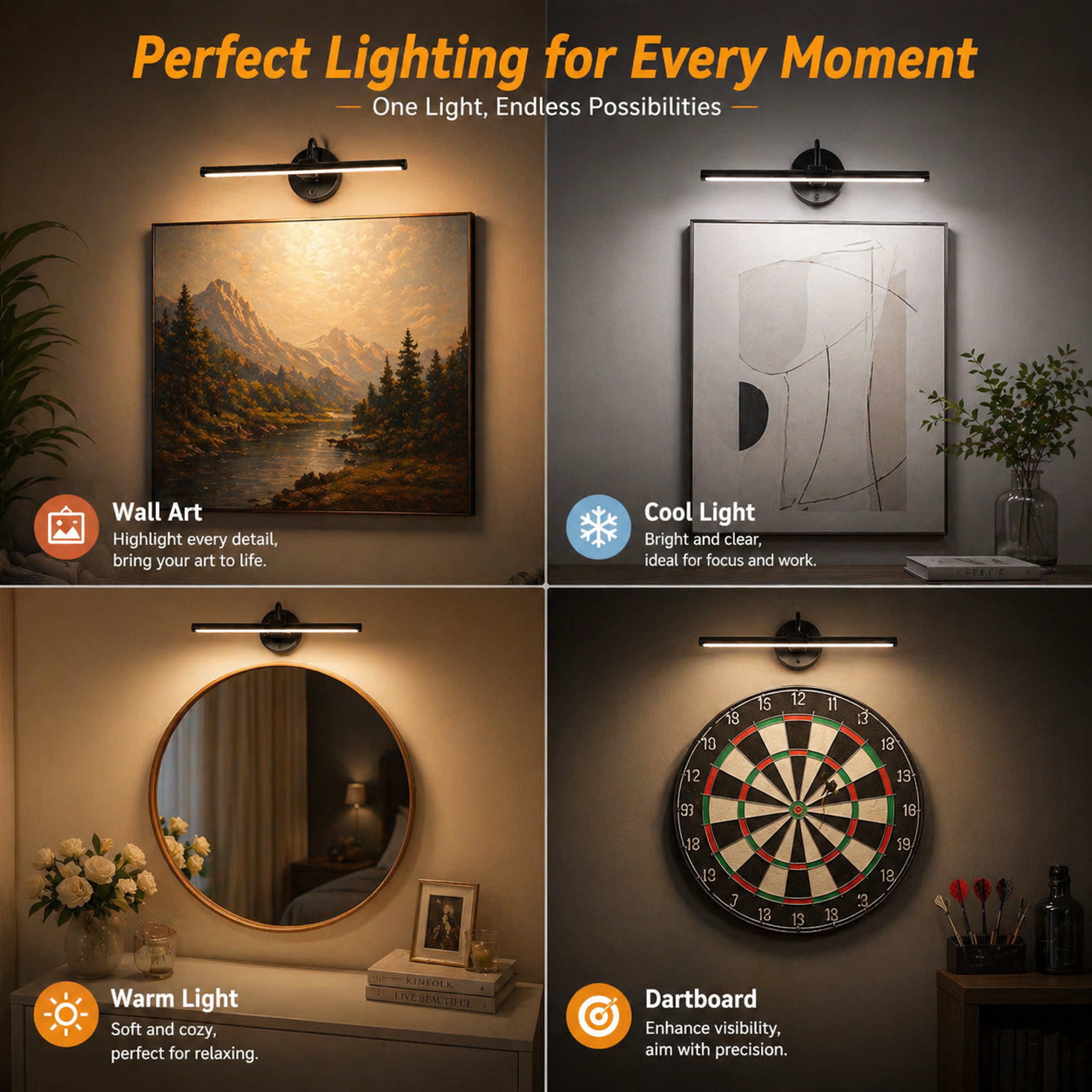 Wireless Picture Light Rechargeable LED Art Light With Remote Magnetic Wall Display Lamp 2