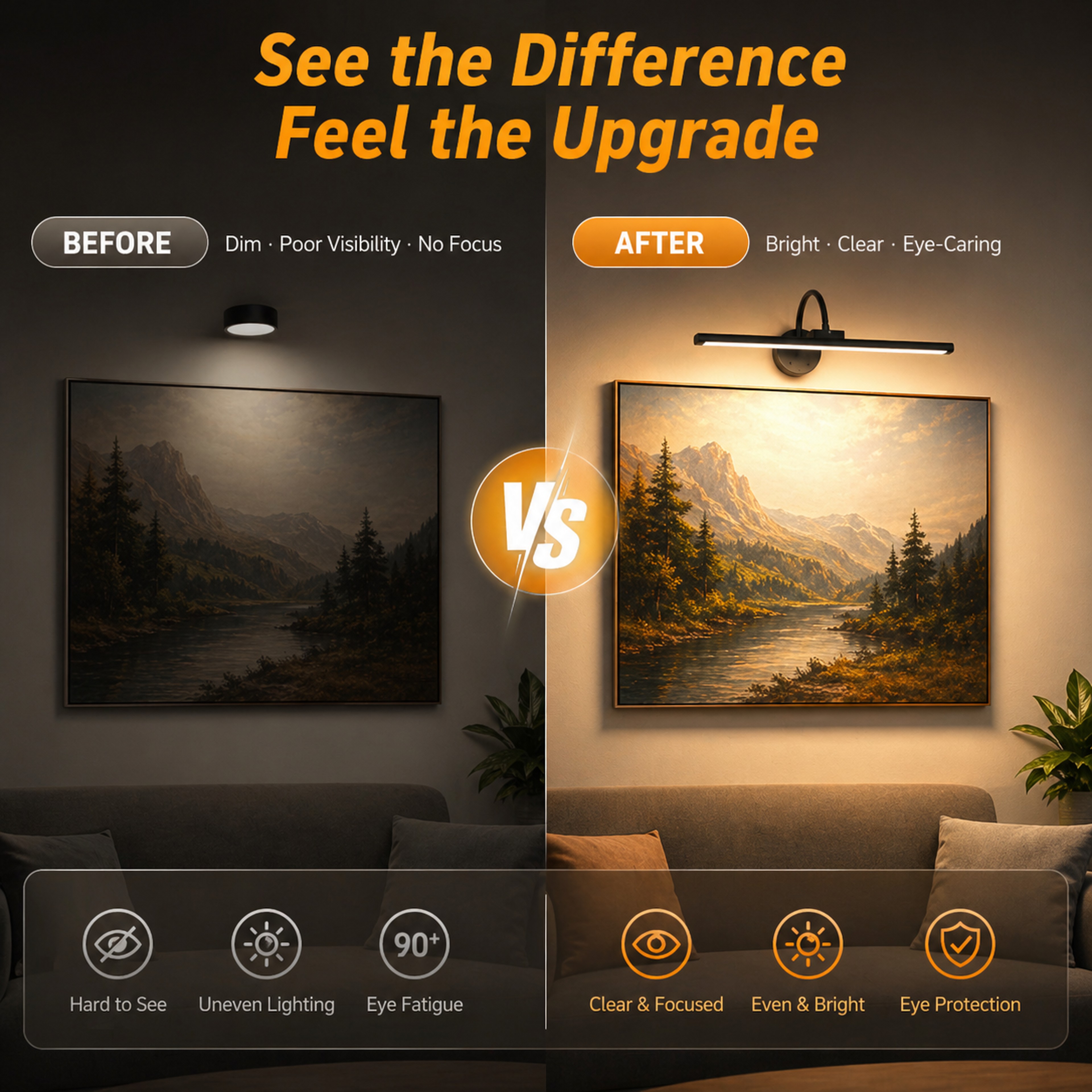 Wireless Picture Light Rechargeable LED Art Light With Remote Magnetic Wall Display Lamp 3