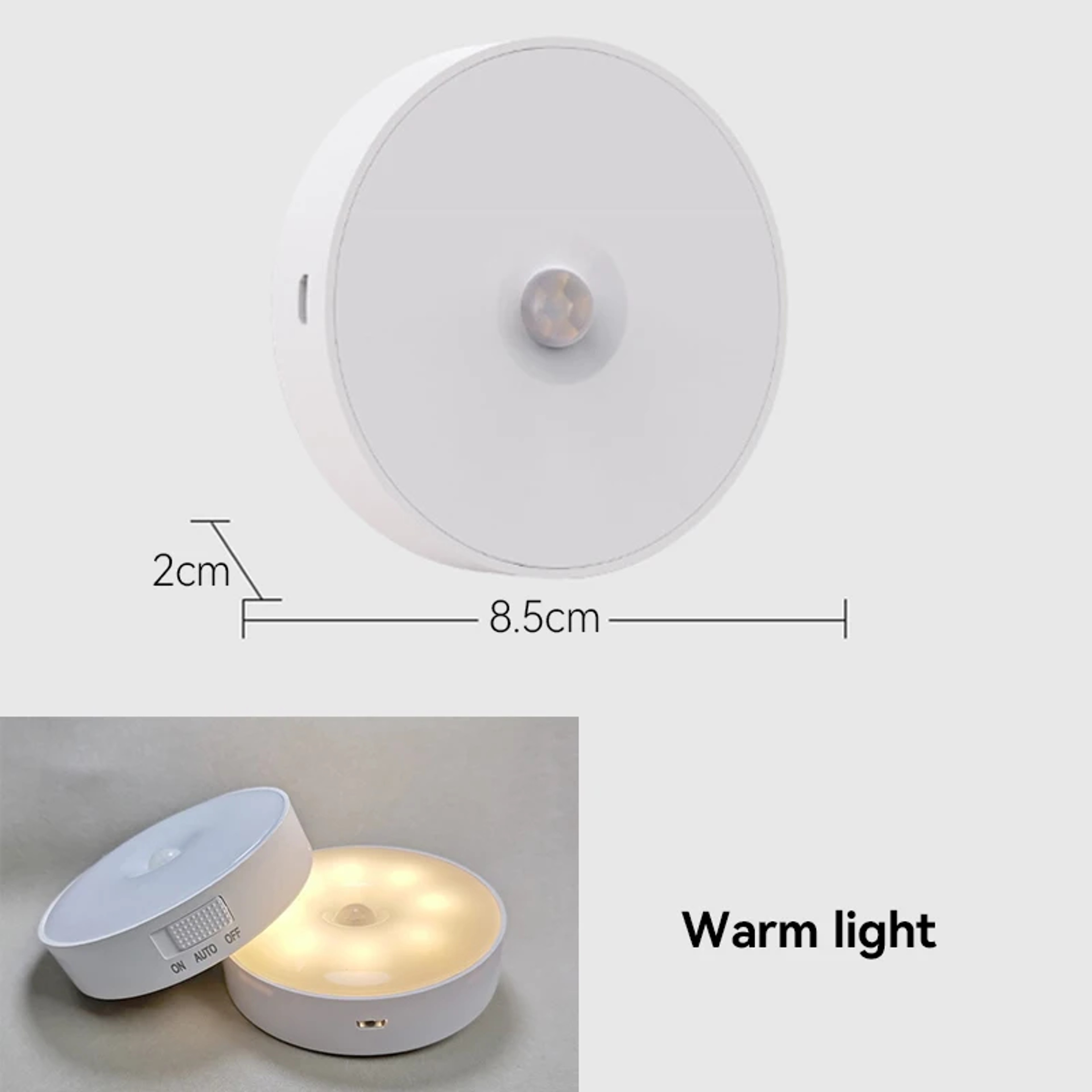 Motion Sensor Night Light USB Rechargeable Wireless LED Cabinet Light for Closet Wardrobe Kitchen and Stairs – view 7