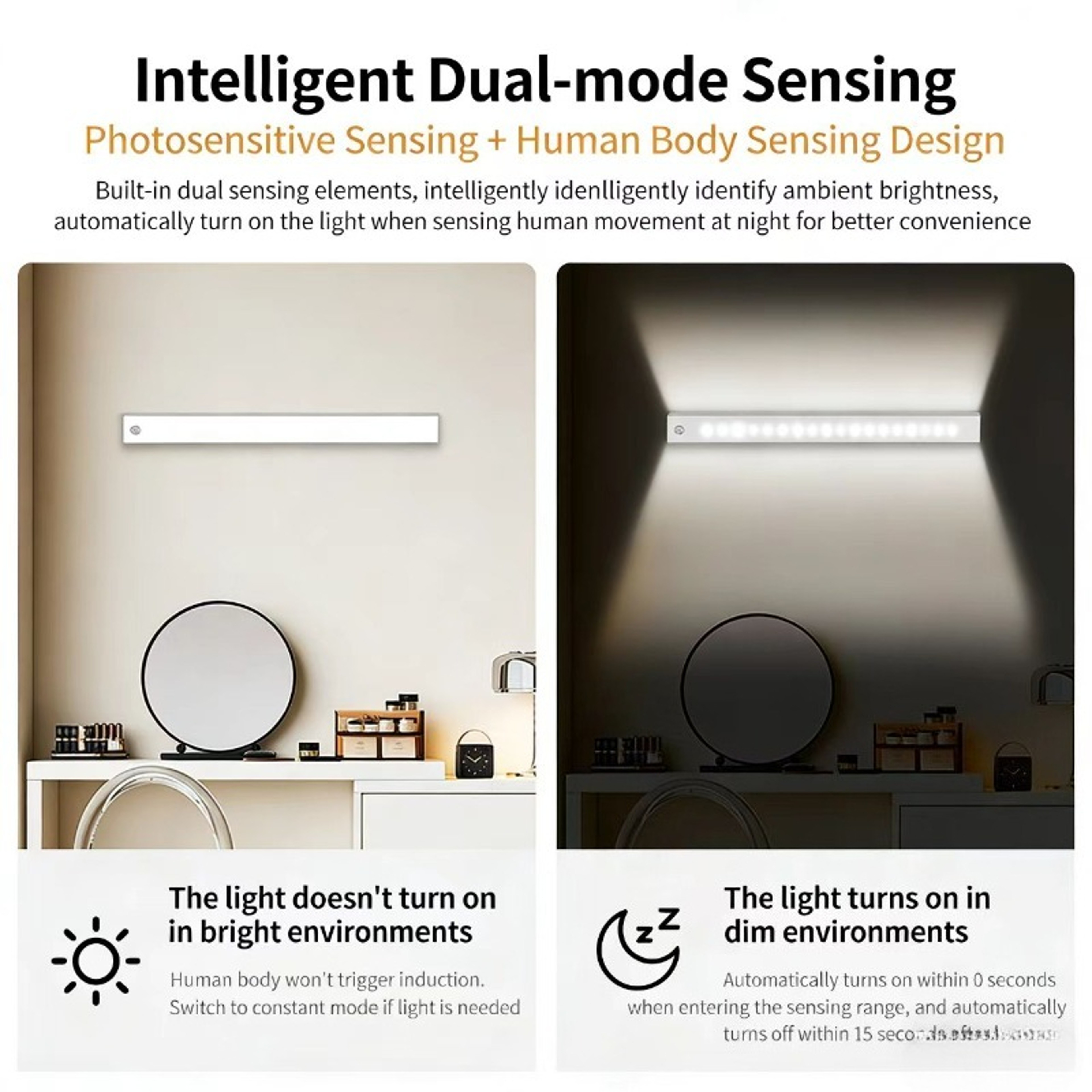 Motion Sensor Light Rechargeable LED Light Magnetic Cabinet Light for Kitchen Closet Hallway – view 6