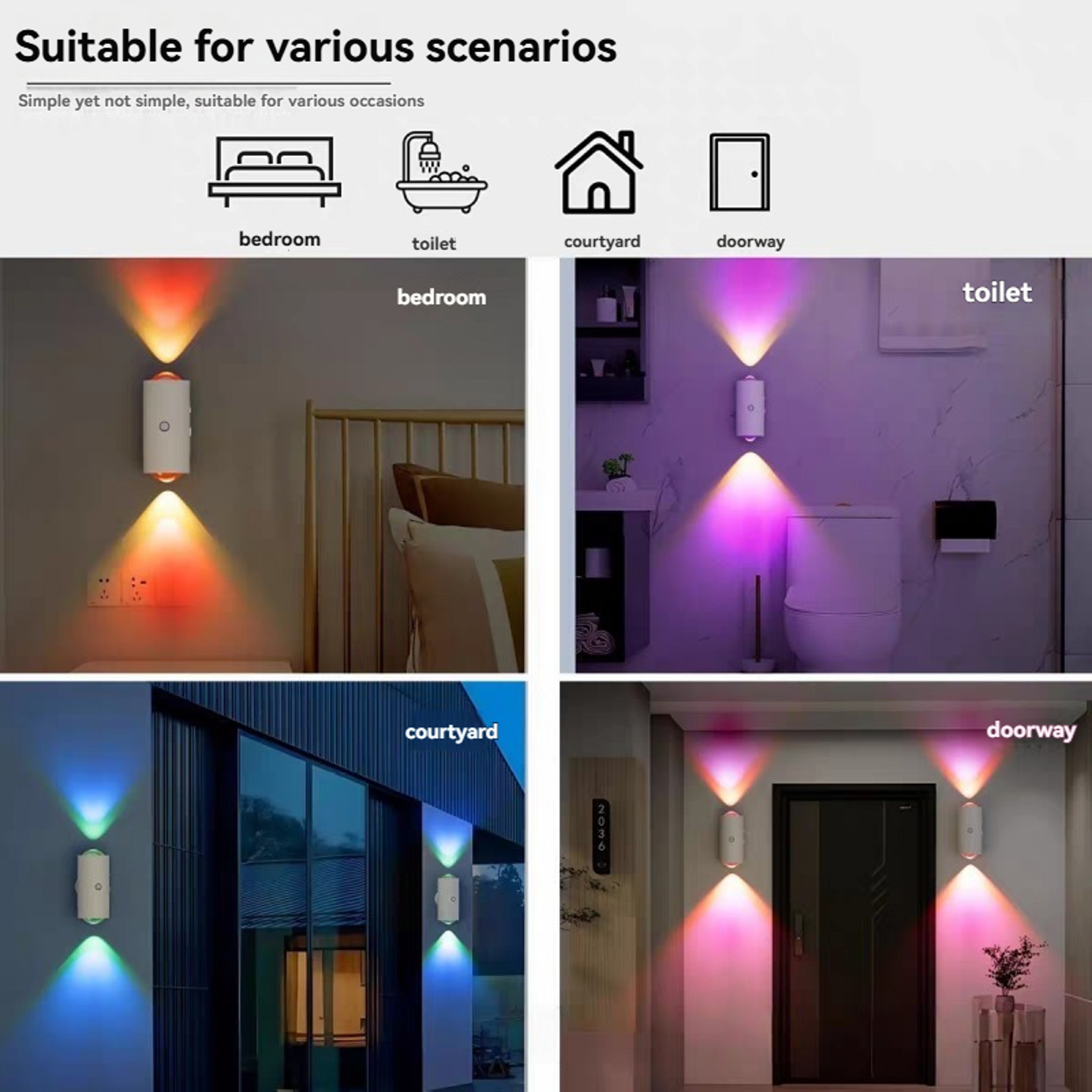 Rechargeable Motion Sensor Wall Light RGB Magnetic LED Night Light for Bedroom Hallway – view 3