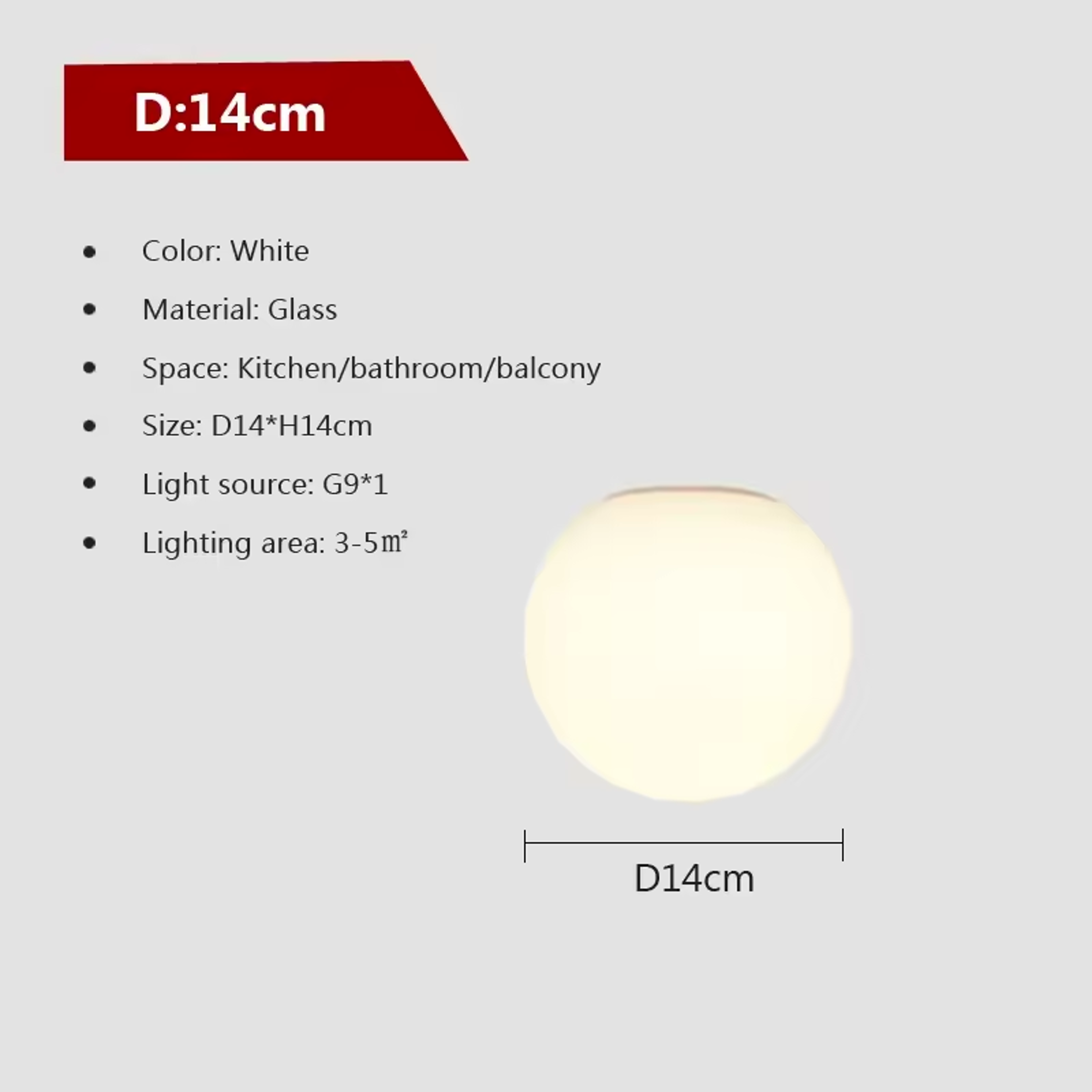 Nordic LED Wall Sconce Milk White Glass Globe Wall Light For Bathroom Bedroom Hallway 6