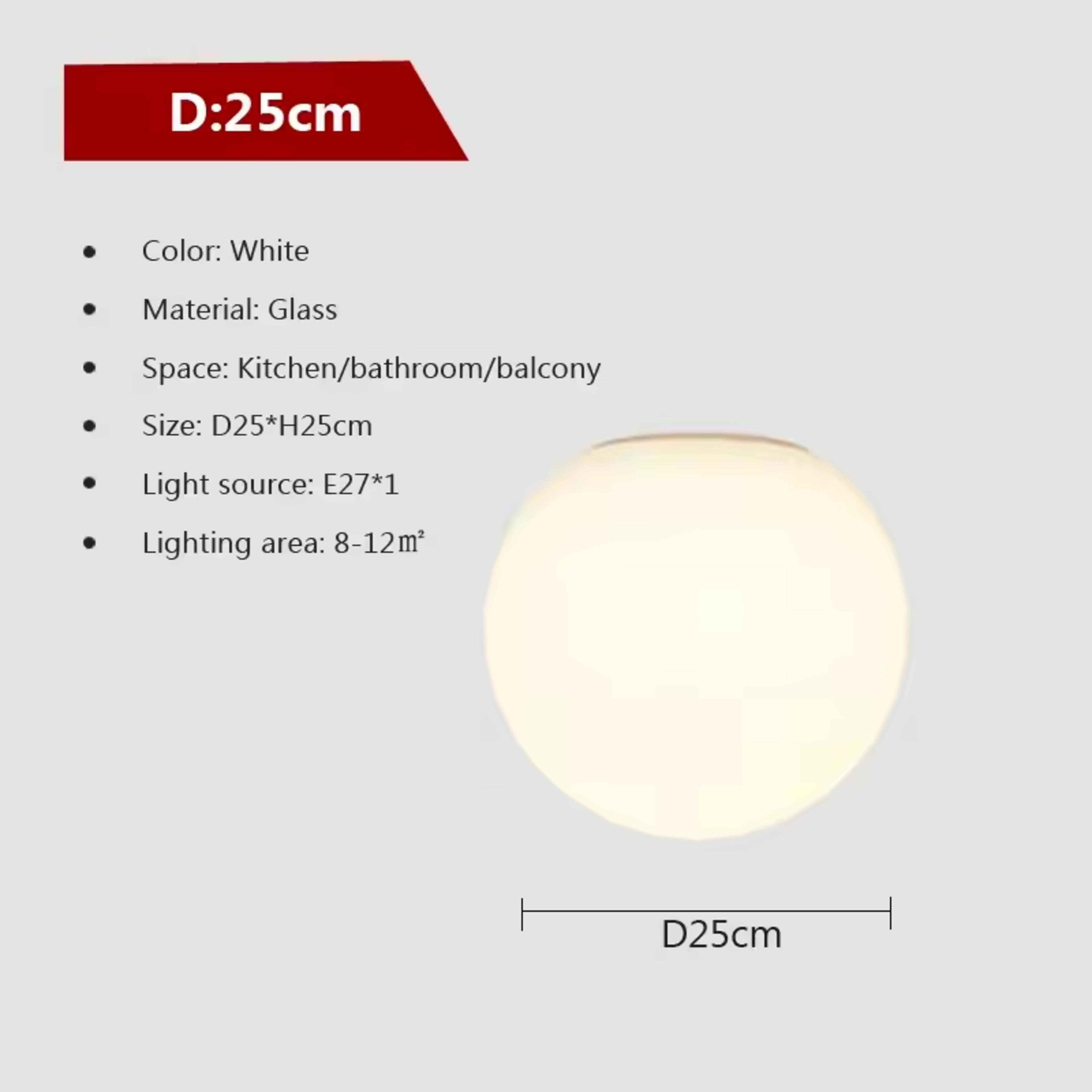 Nordic LED Wall Sconce Milk White Glass Globe Wall Light For Bathroom Bedroom Hallway 8
