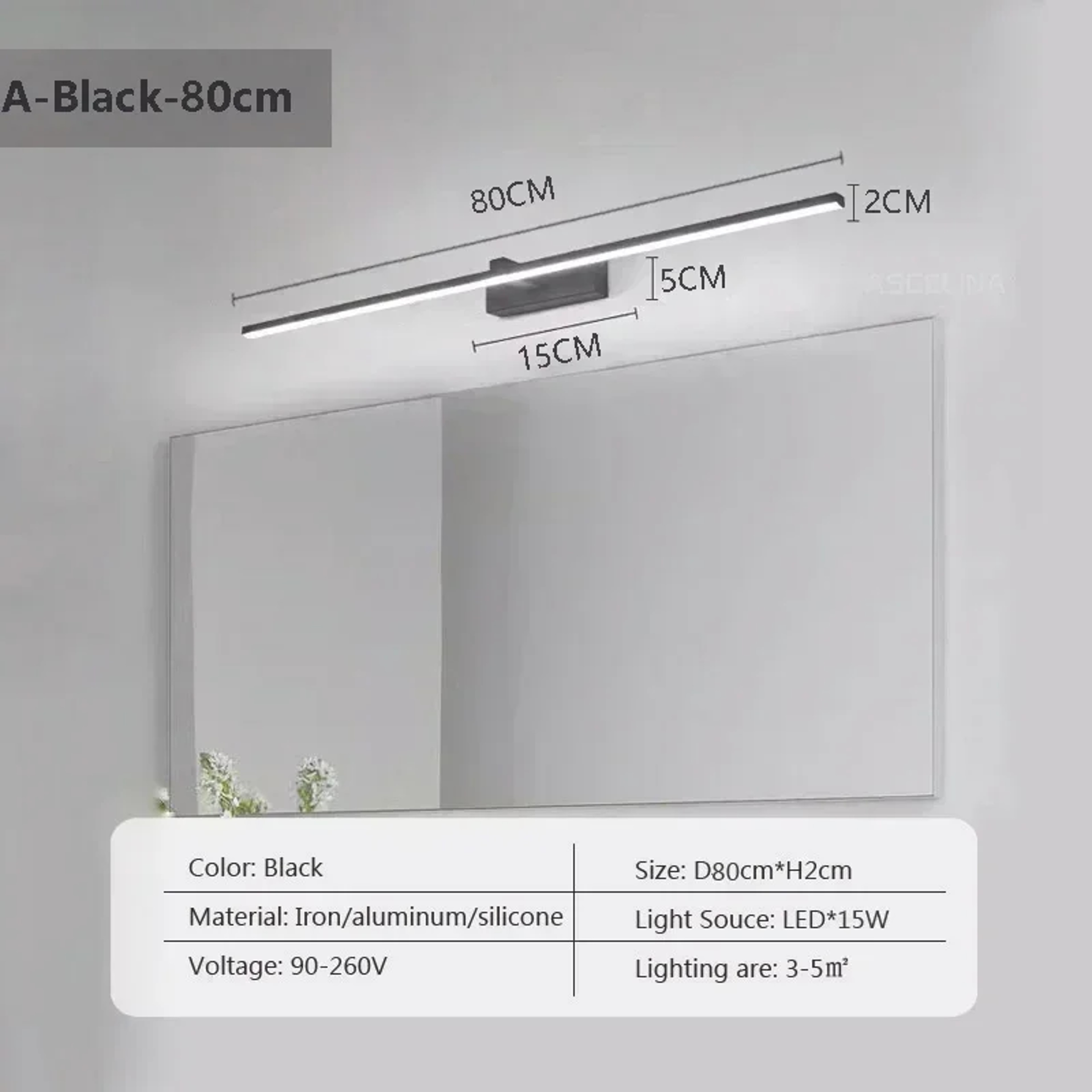 Modern LED Vanity Light Linear Bathroom Mirror Light Wall Sconce for Bathroom Bedroom Kitchen – view 9
