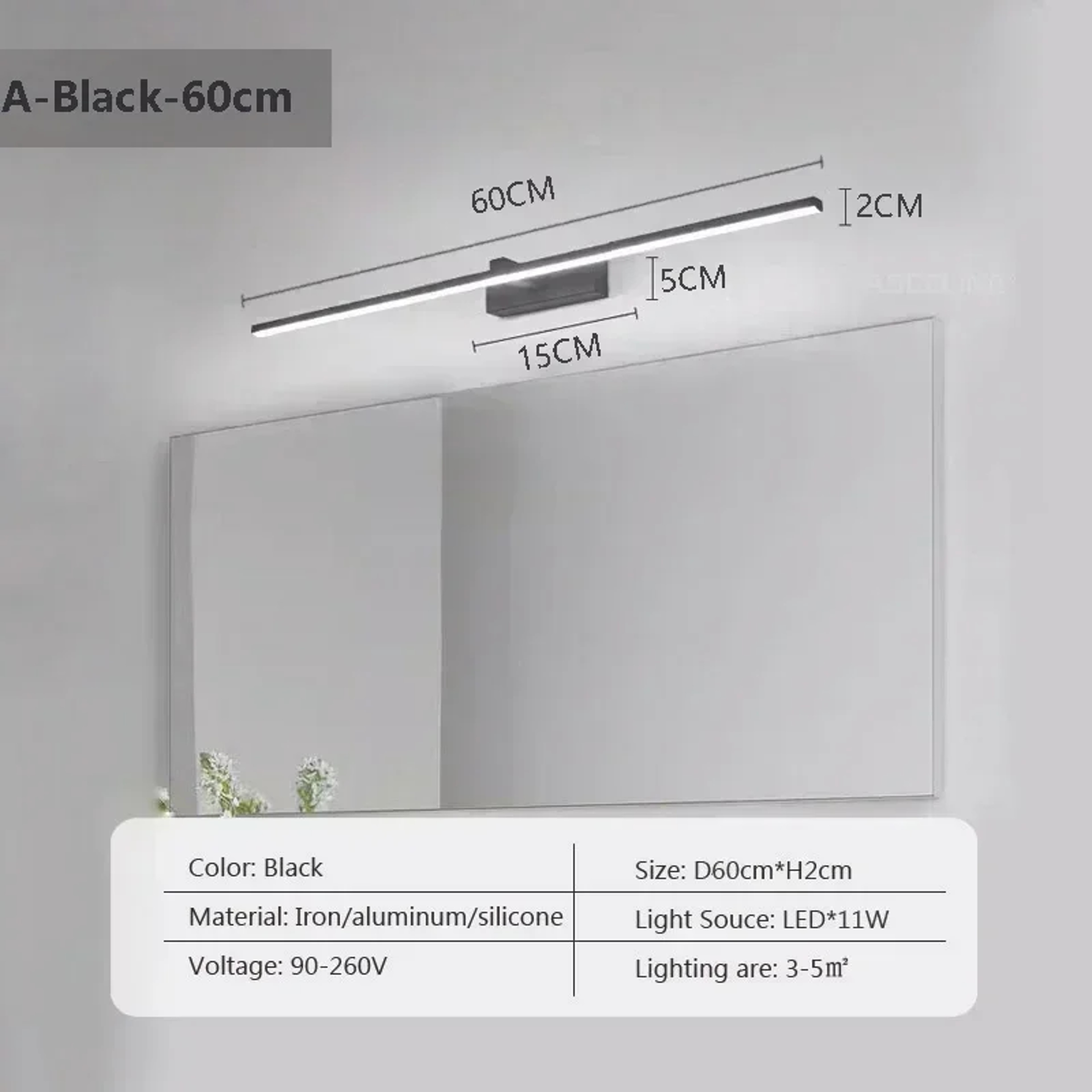 Modern LED Vanity Light Linear Bathroom Mirror Light Wall Sconce for Bathroom Bedroom Kitchen – view 10