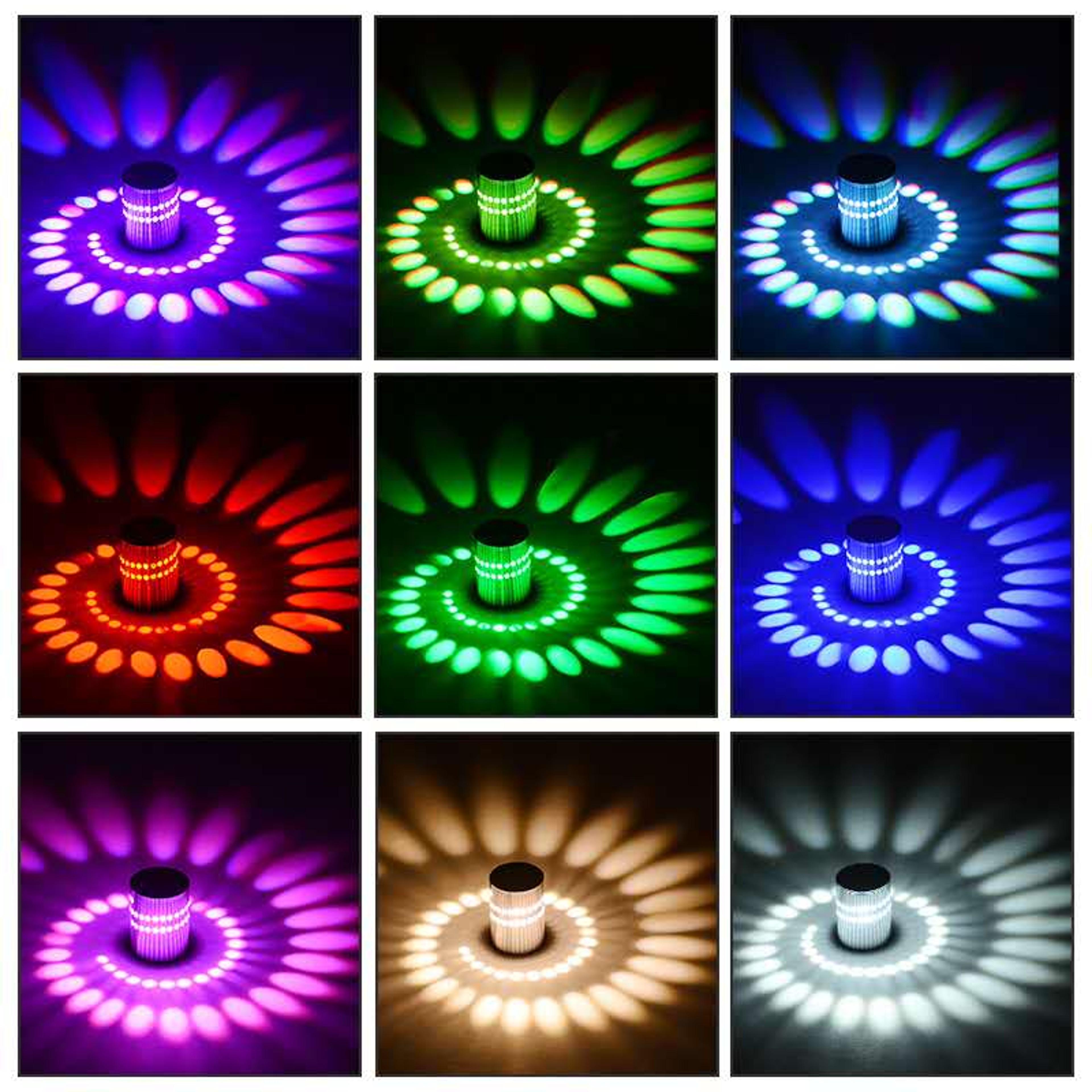 RGB Spiral LED Wall Light Sconce With Remote For Party And Home Decor 1