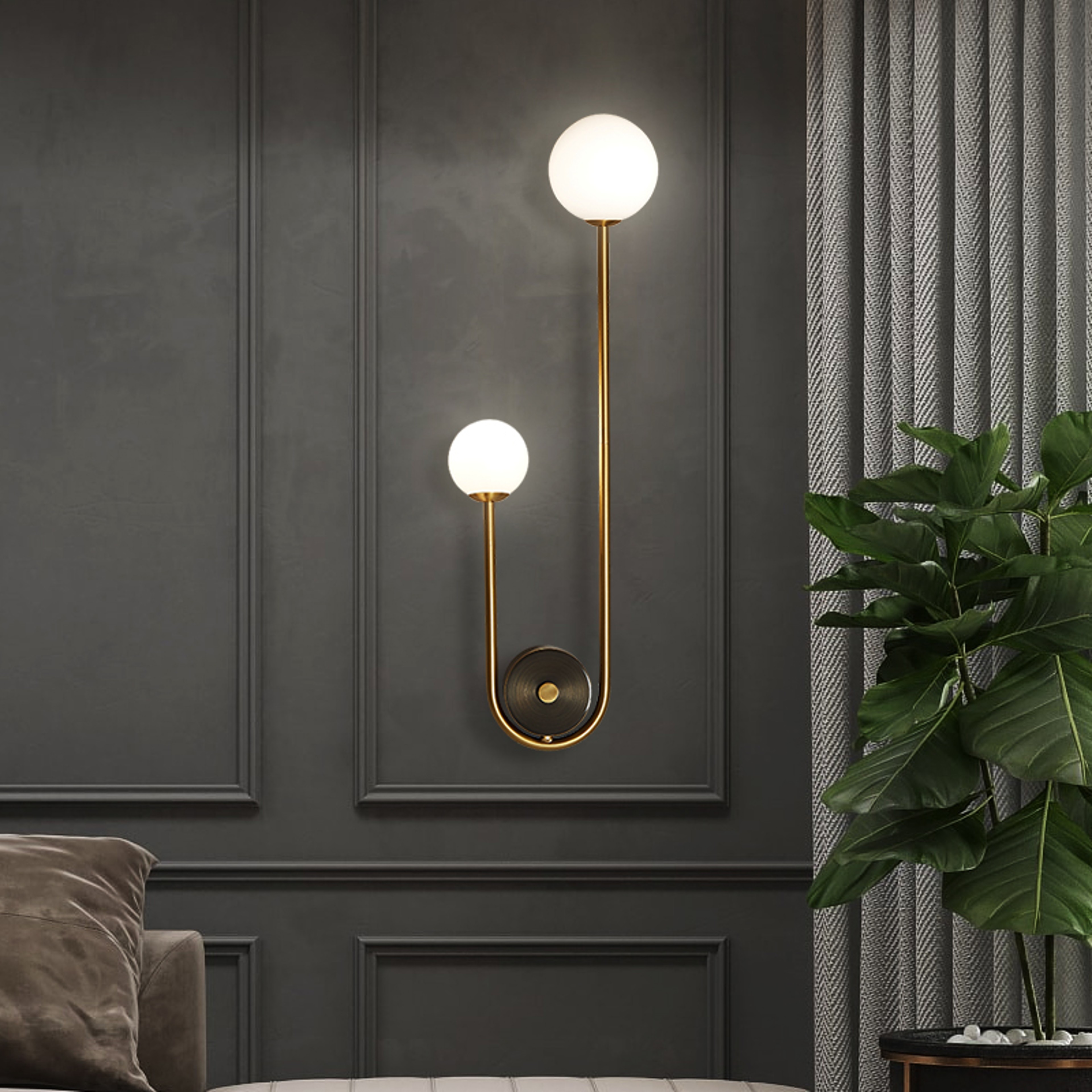 Modern Wall Lamp Glass Ball LED Gold Wall Sconce for Bedroom Living Room Decor – view 3