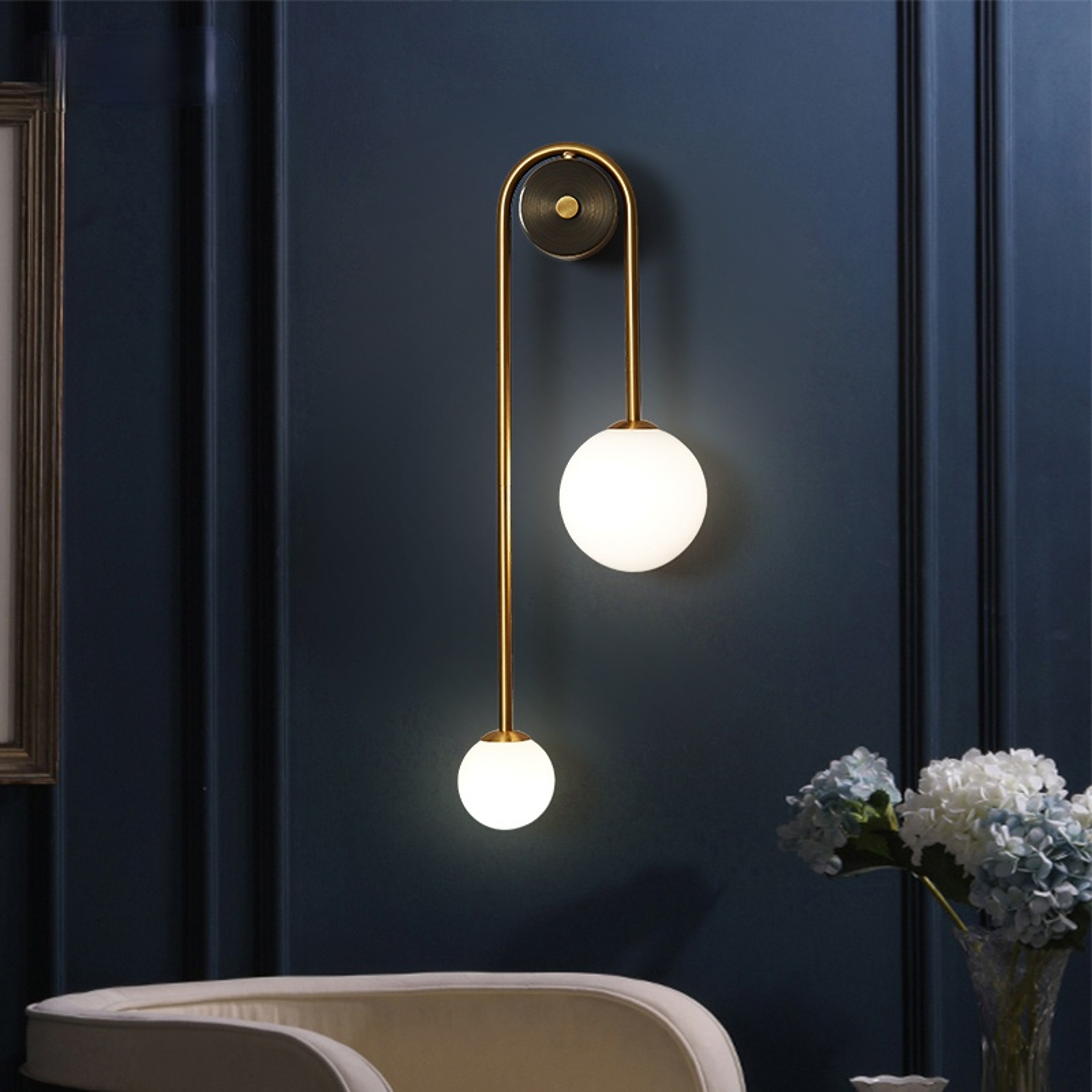 Modern Wall Lamp Glass Ball LED Gold Wall Sconce for Bedroom Living Room Decor – view 4
