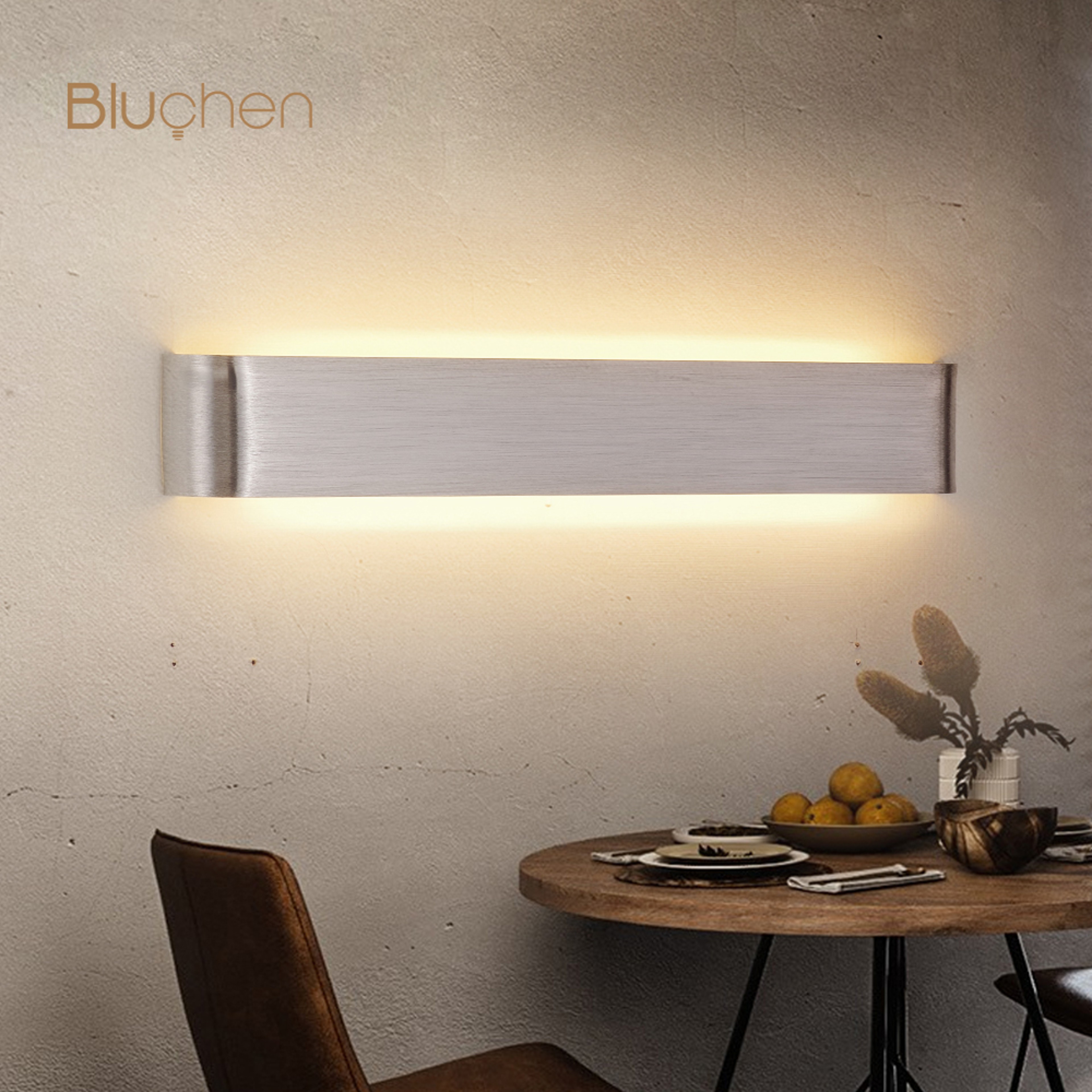 Modern LED Wall Sconce Light Brushed Aluminum Indoor Lamp For Bedroom Living Room Decor 2