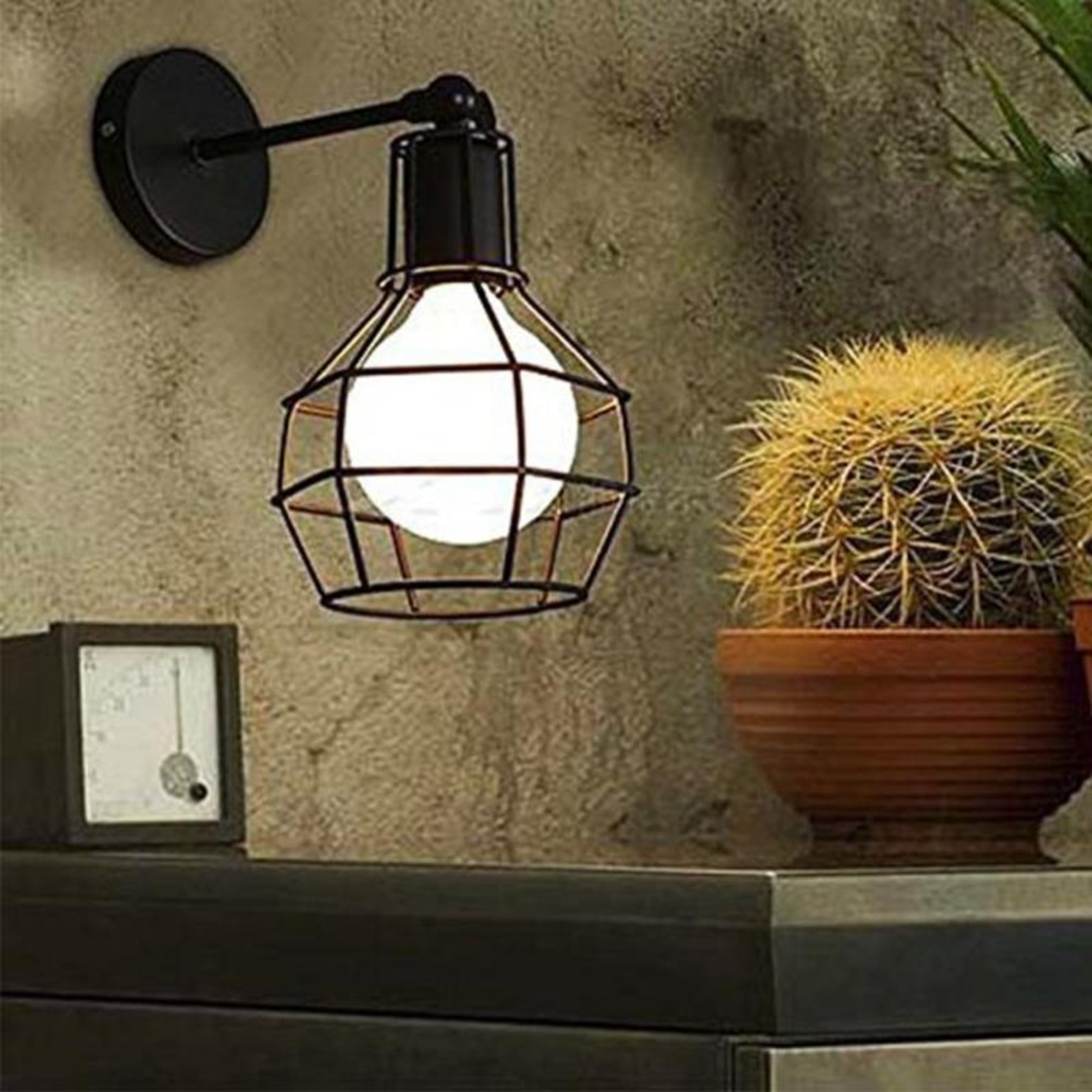 Vintage Industrial Wall Lamp Rustic Metal Sconce for Living Room Bedroom Bar Decor – view 4
