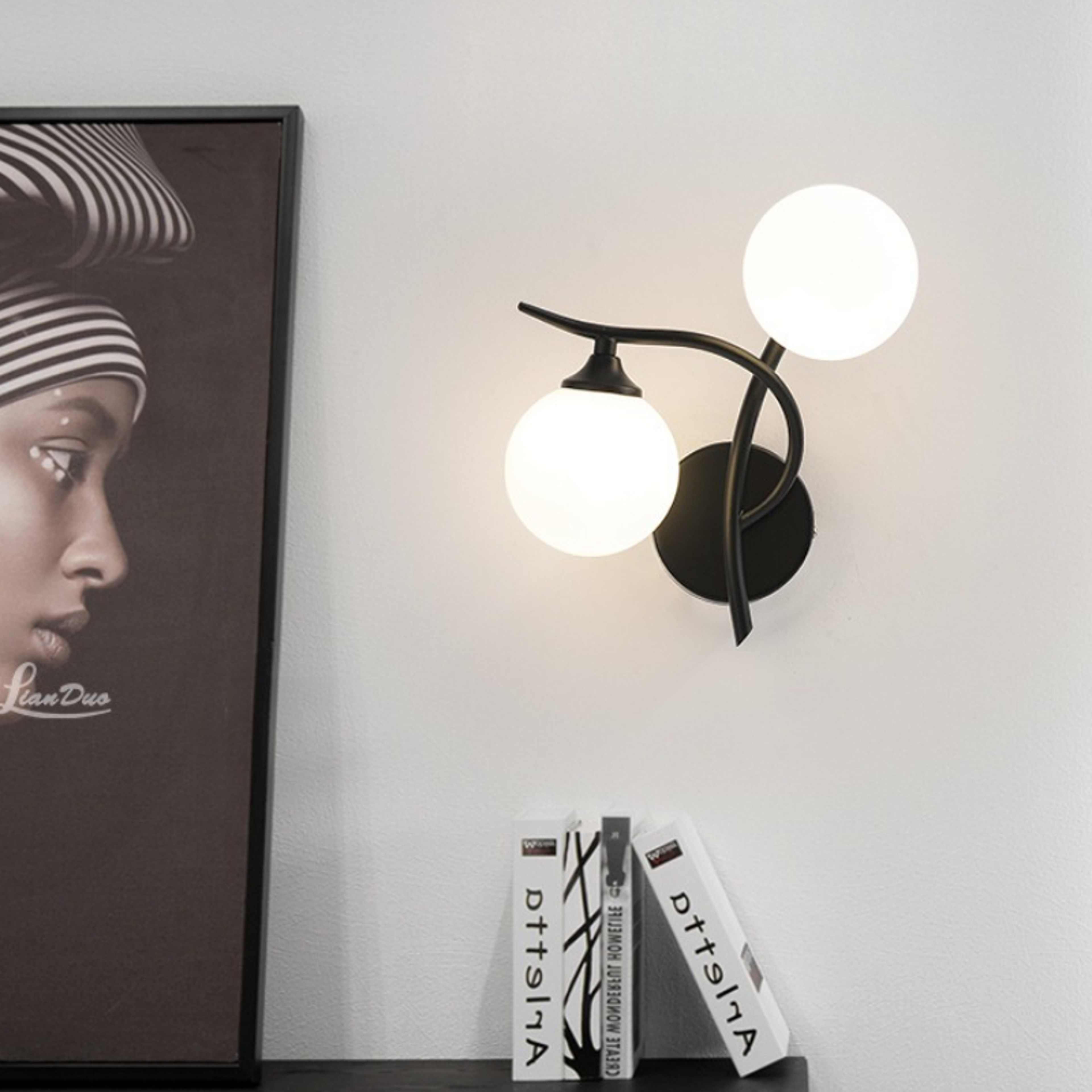 Nordic Wall Lamp Glass Ball Design Modern Bedside Wall Light – view 2